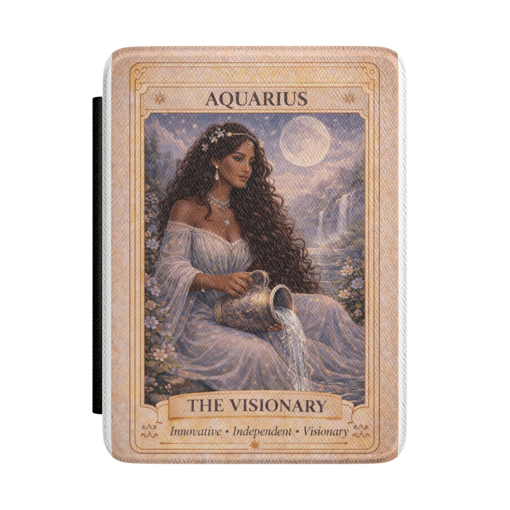 Aquarius The Visionary Kindle Case | Zodiac Tarot Illustration