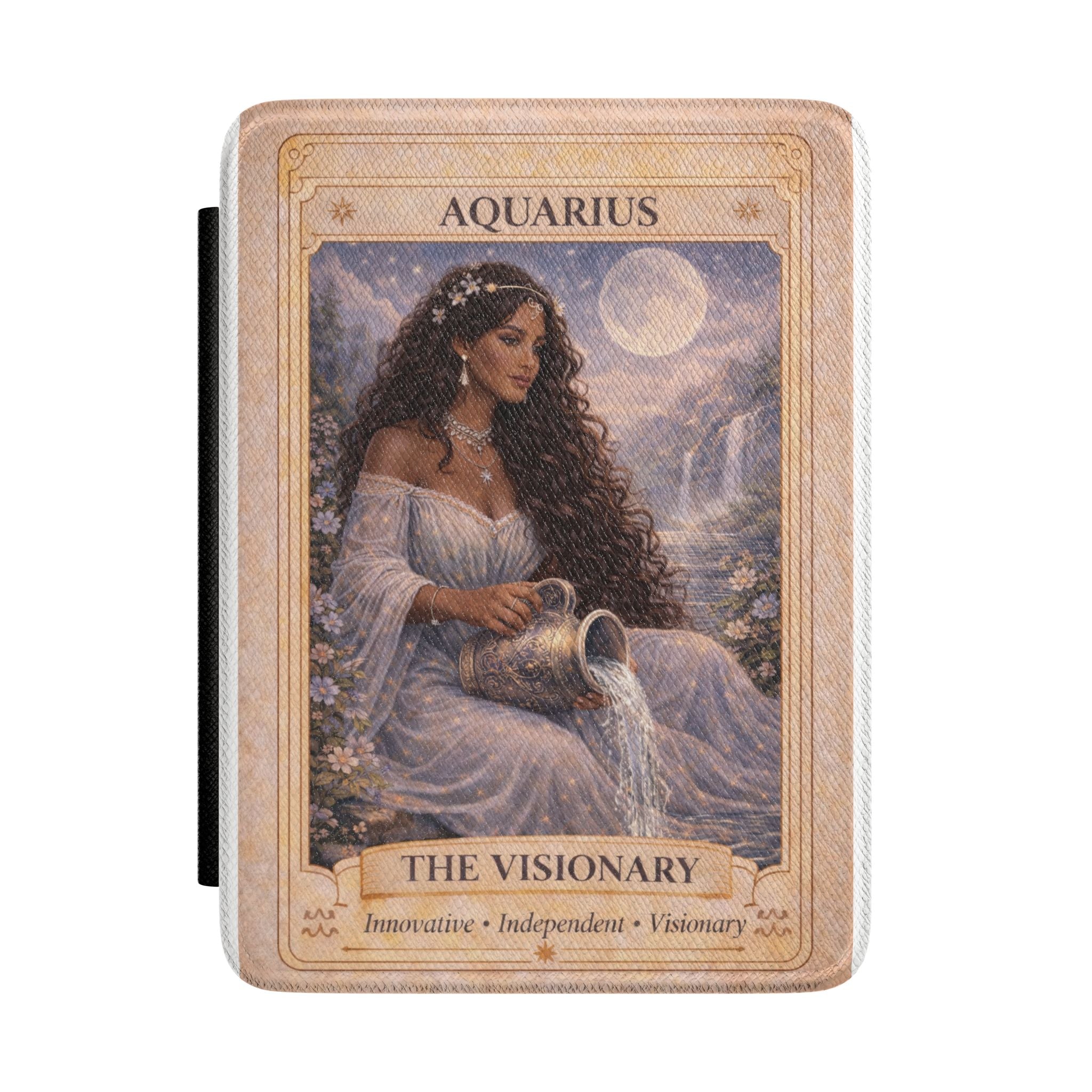 Aquarius The Visionary Kindle Case | Zodiac Tarot Illustration