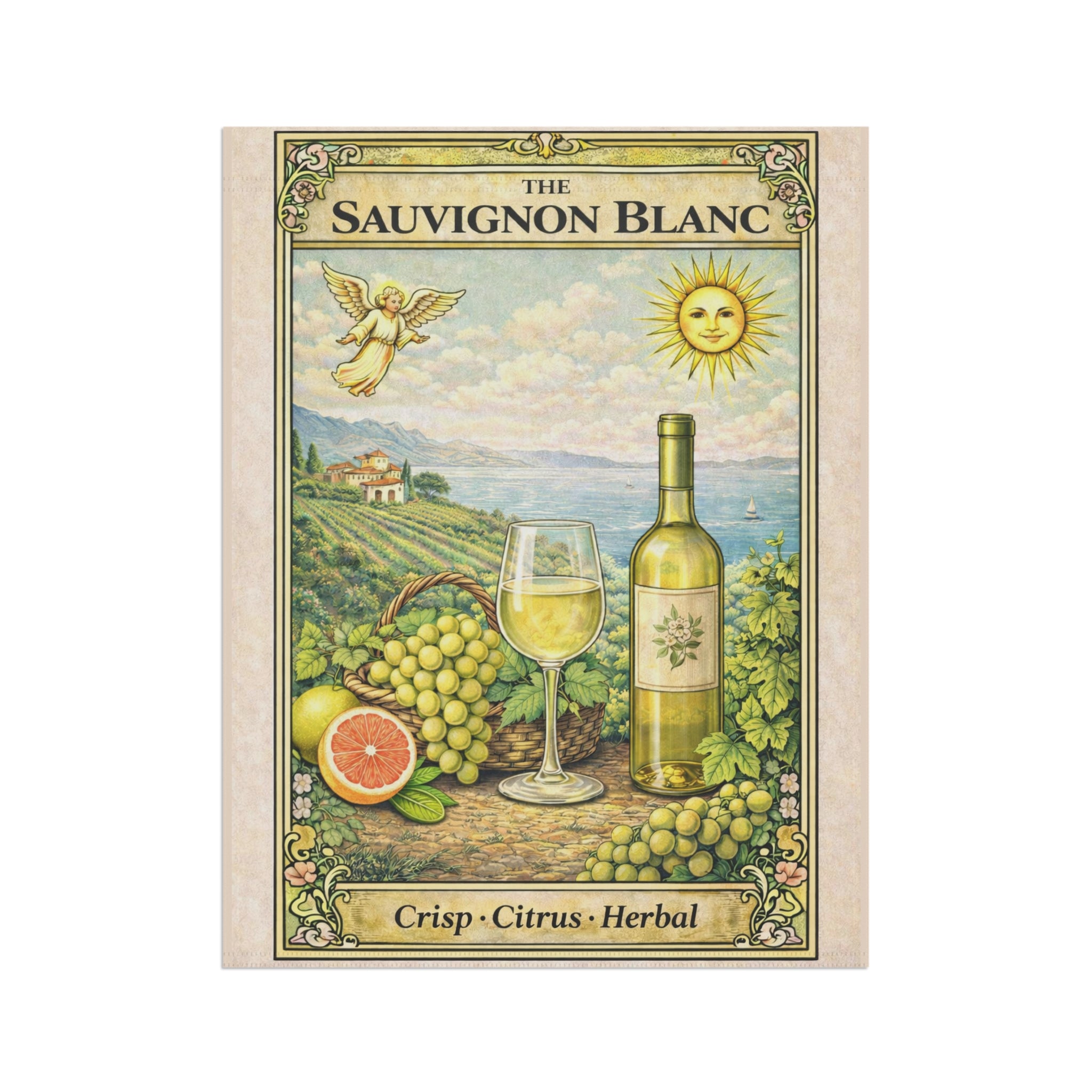 Sauvignon Blanc Wine Garden Banner | Citrus Vineyard House Flag