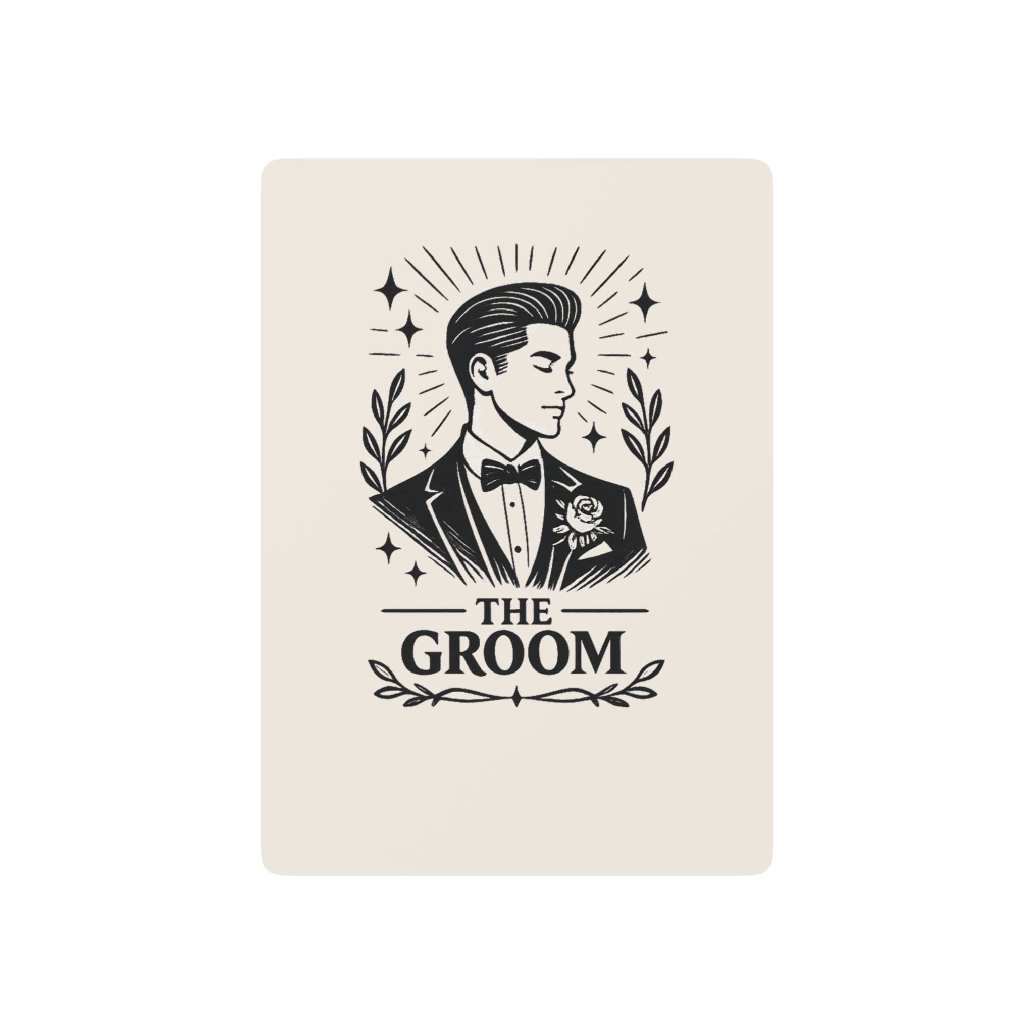 Groom Illustration Poker Playing Cards | Custom Wedding Deck