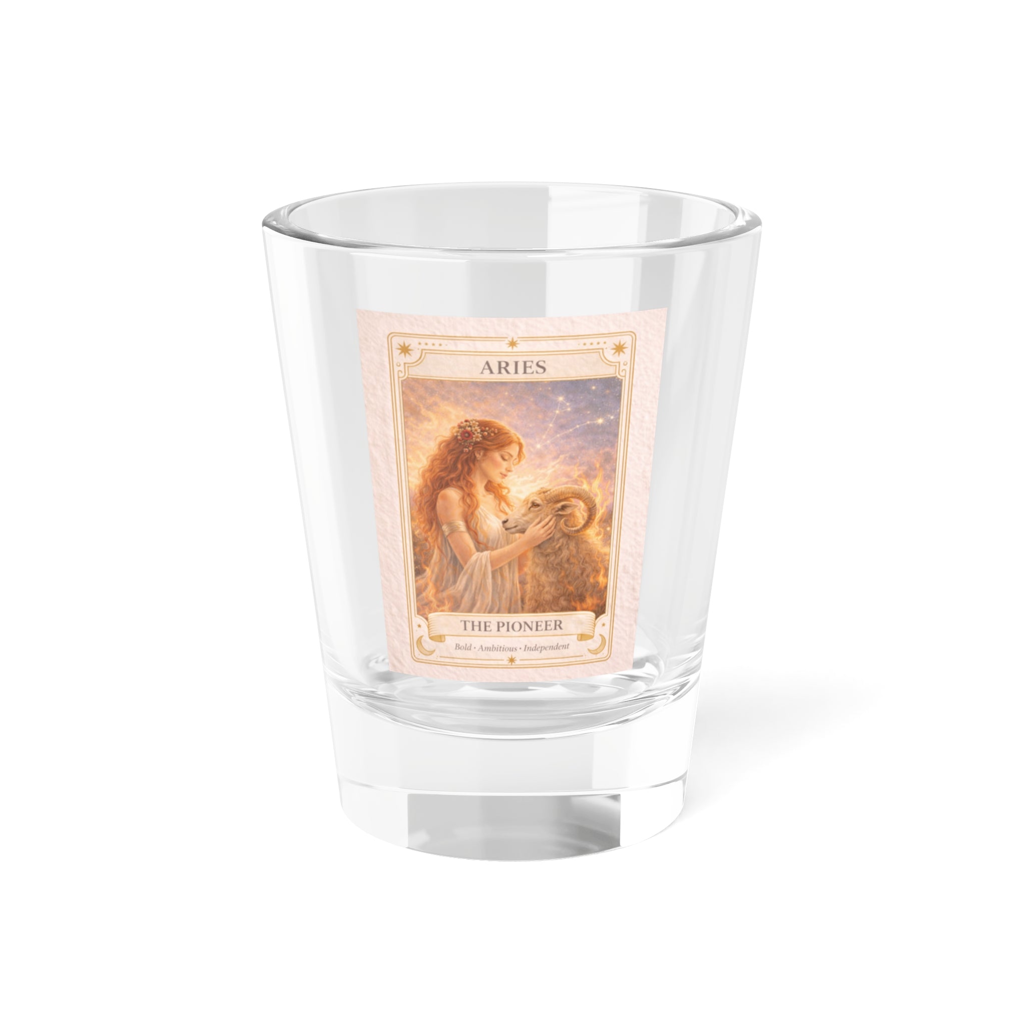 Aries Zodiac Tarot Card Shot Glass | 1.5oz