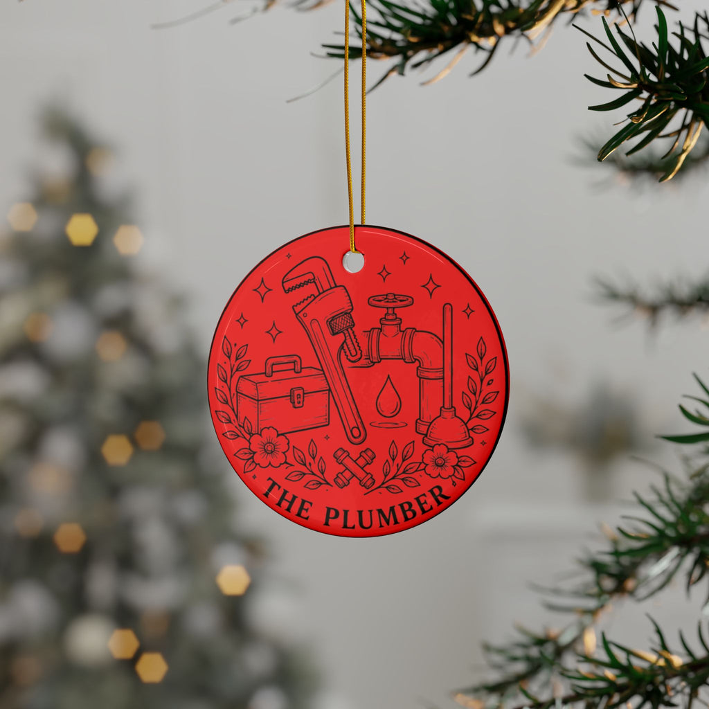 Plumber Tools Ornament Ceramic Ornament | Double-Sided Holiday Décor