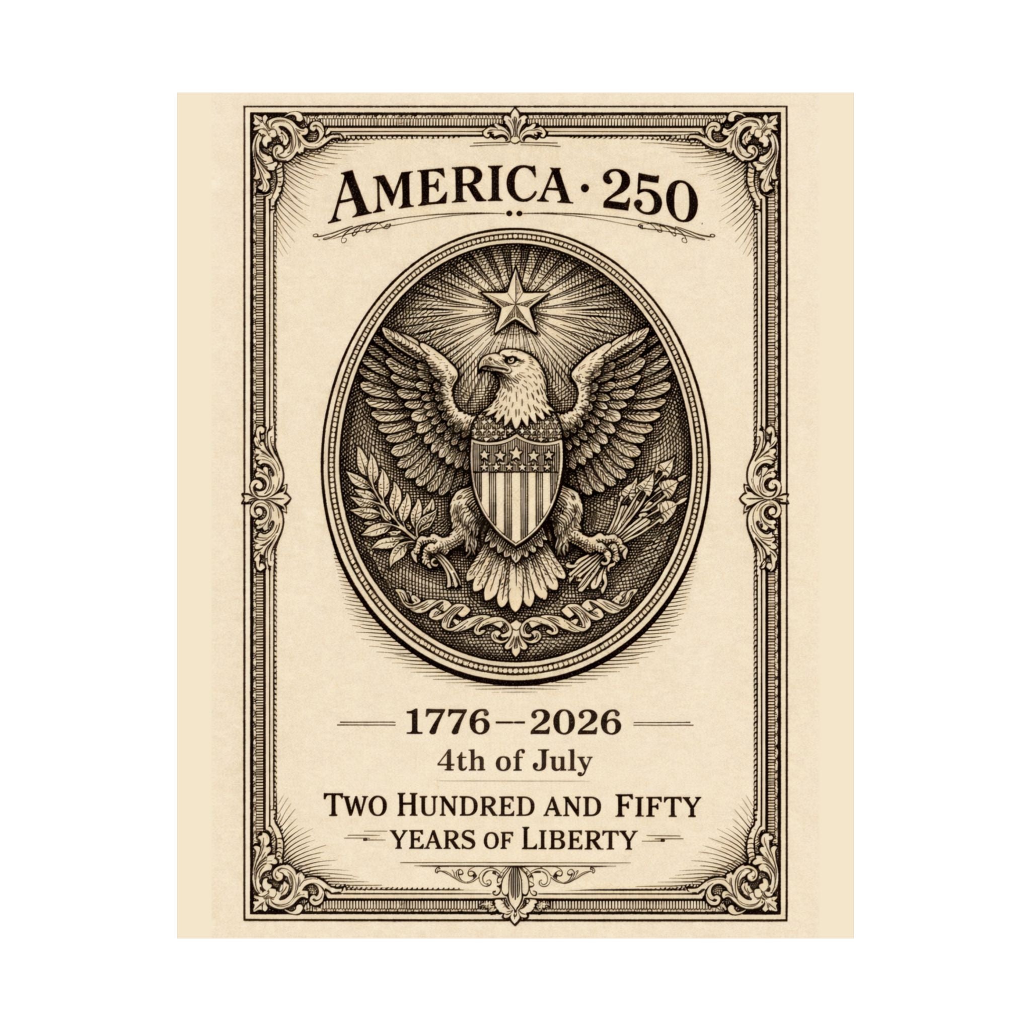 America 250 Poster - USA 250th Anniversary Wall Art - Patriotic Decor - 1776 2026 Poster - American Flag Wall Art - Fourth of July Decor