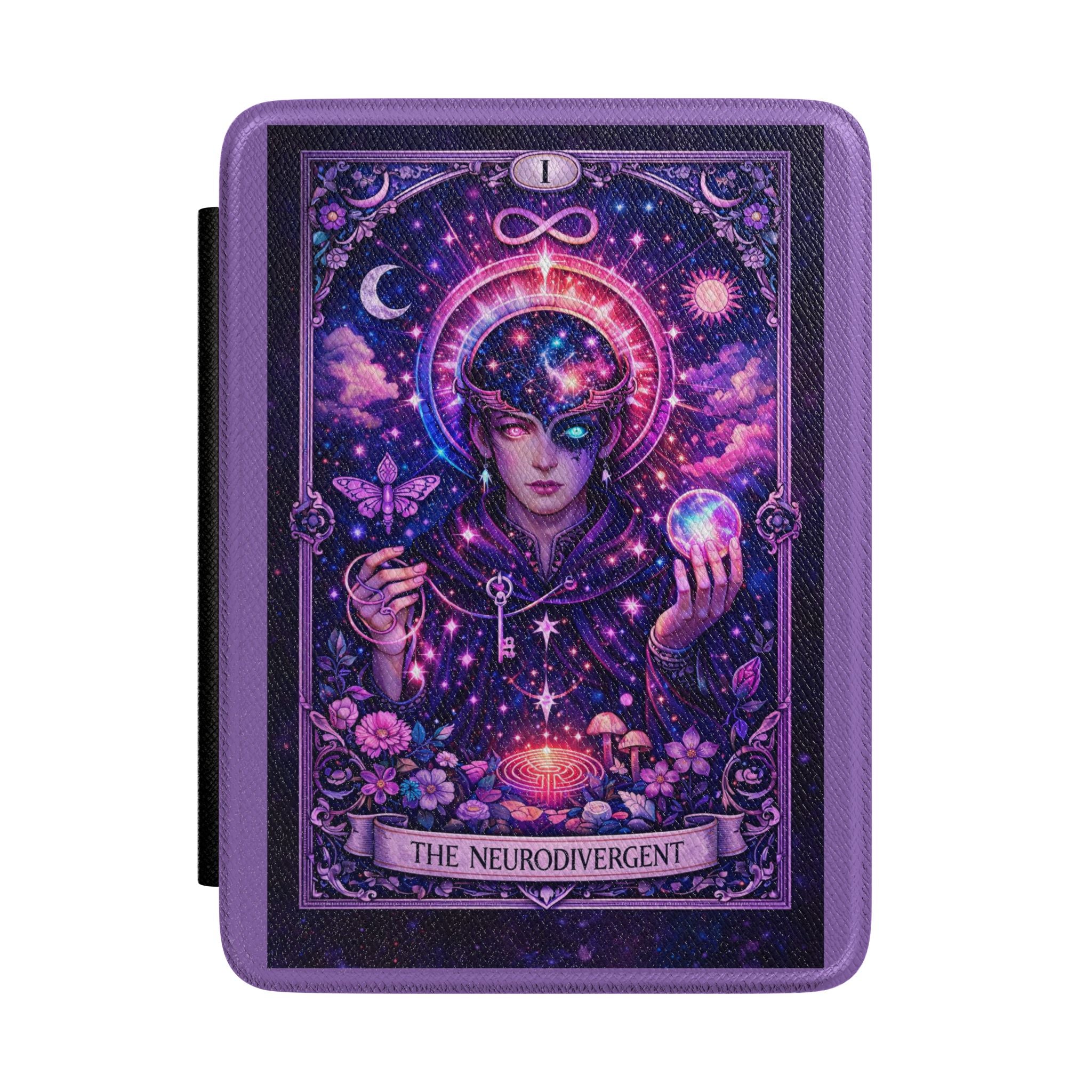 Neurodivergent Tarot Mystic Illustration Kindle Case | Cosmic Oracle Art