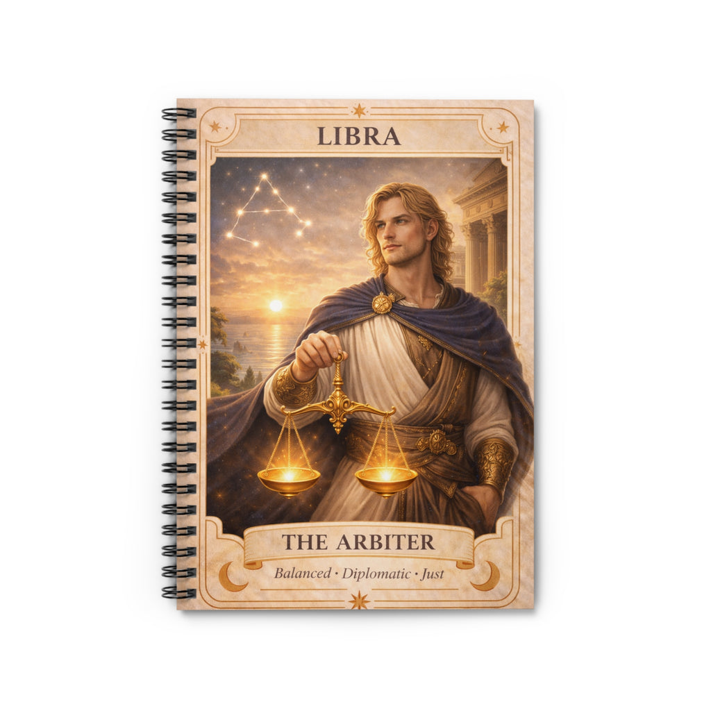 Libra The Arbiter Spiral Notebook — Astrological Zodiac Journal (Ruled)