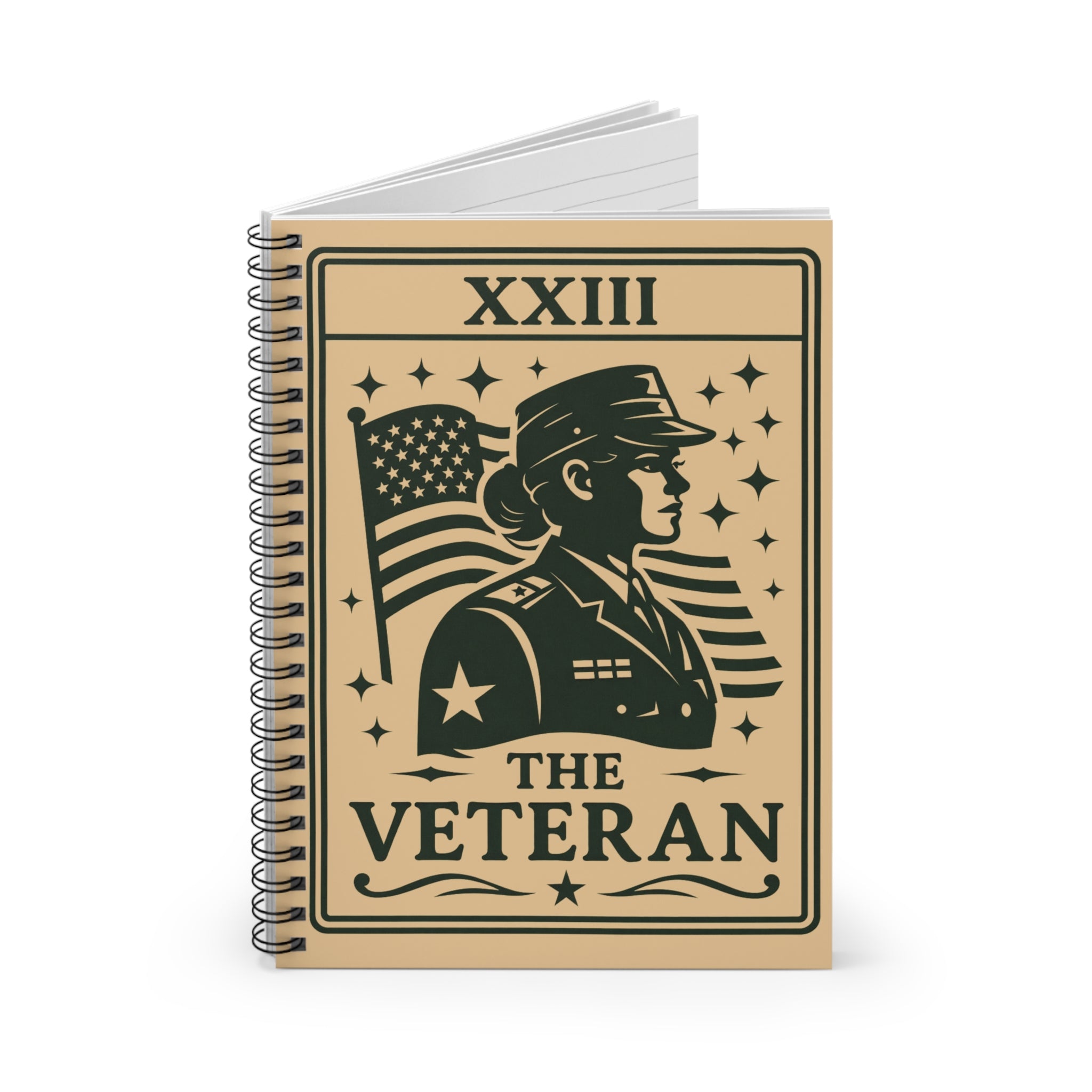 The Female Veteran Spiral Notebook | American Flag Military Tribute, Ruled Journal