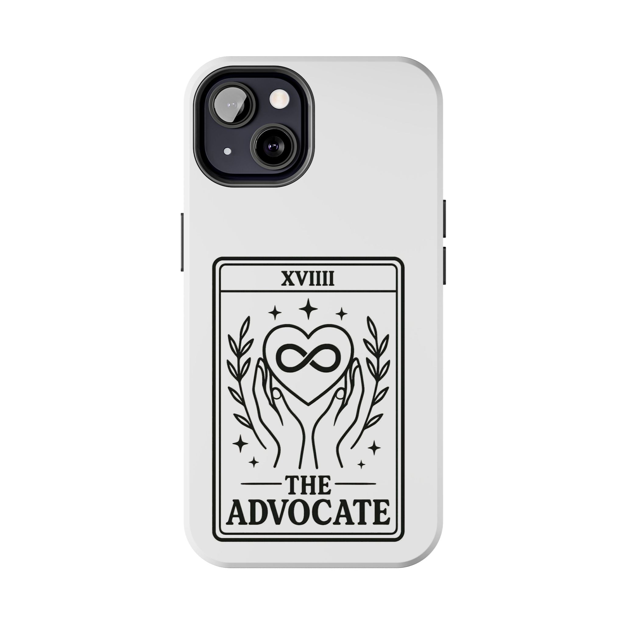 The Advocate tarot card Phone Case | infinity heart hands design