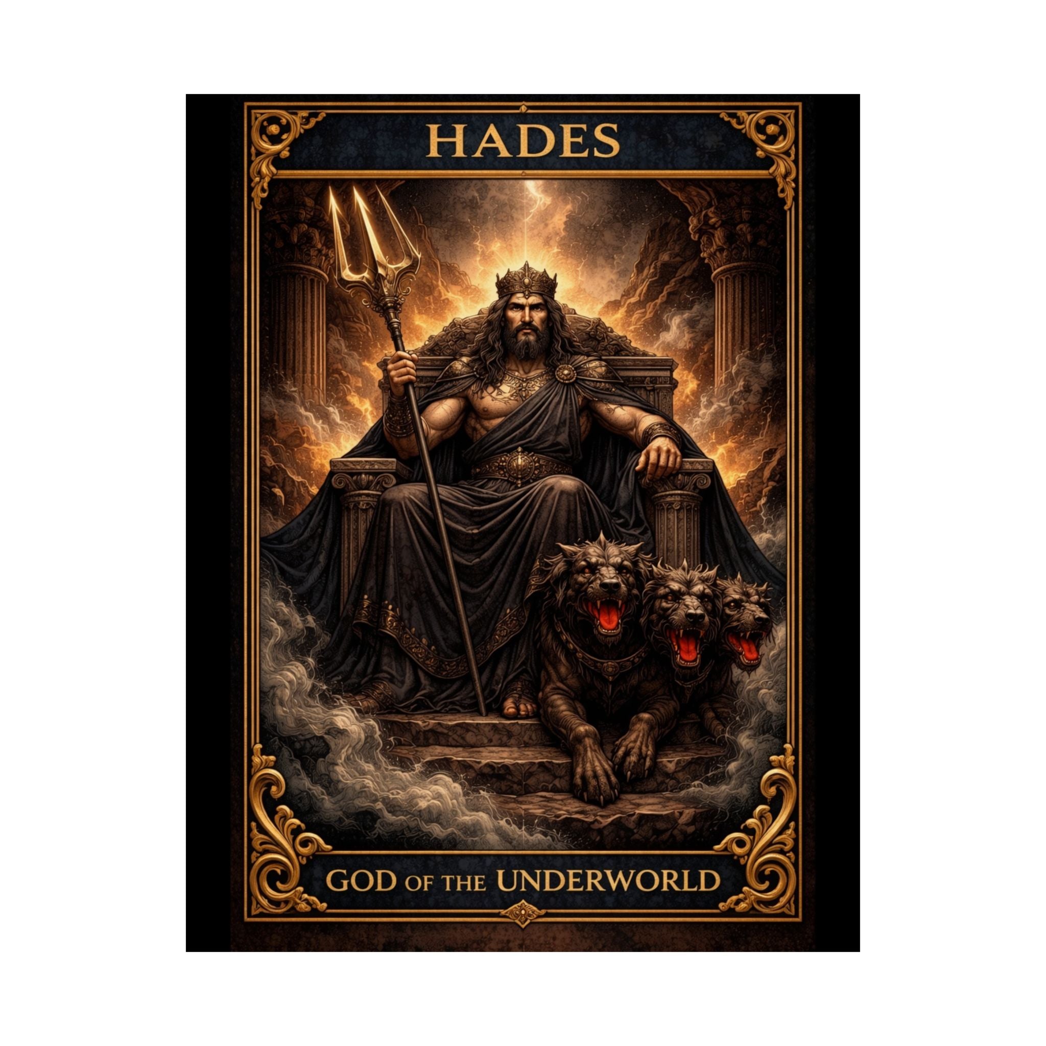 Hades Poster - Greek Mythology Wall Art - God of the Underworld Decor - Dark Aesthetic Poster - Mythology Art Print - Gothic Wall Art