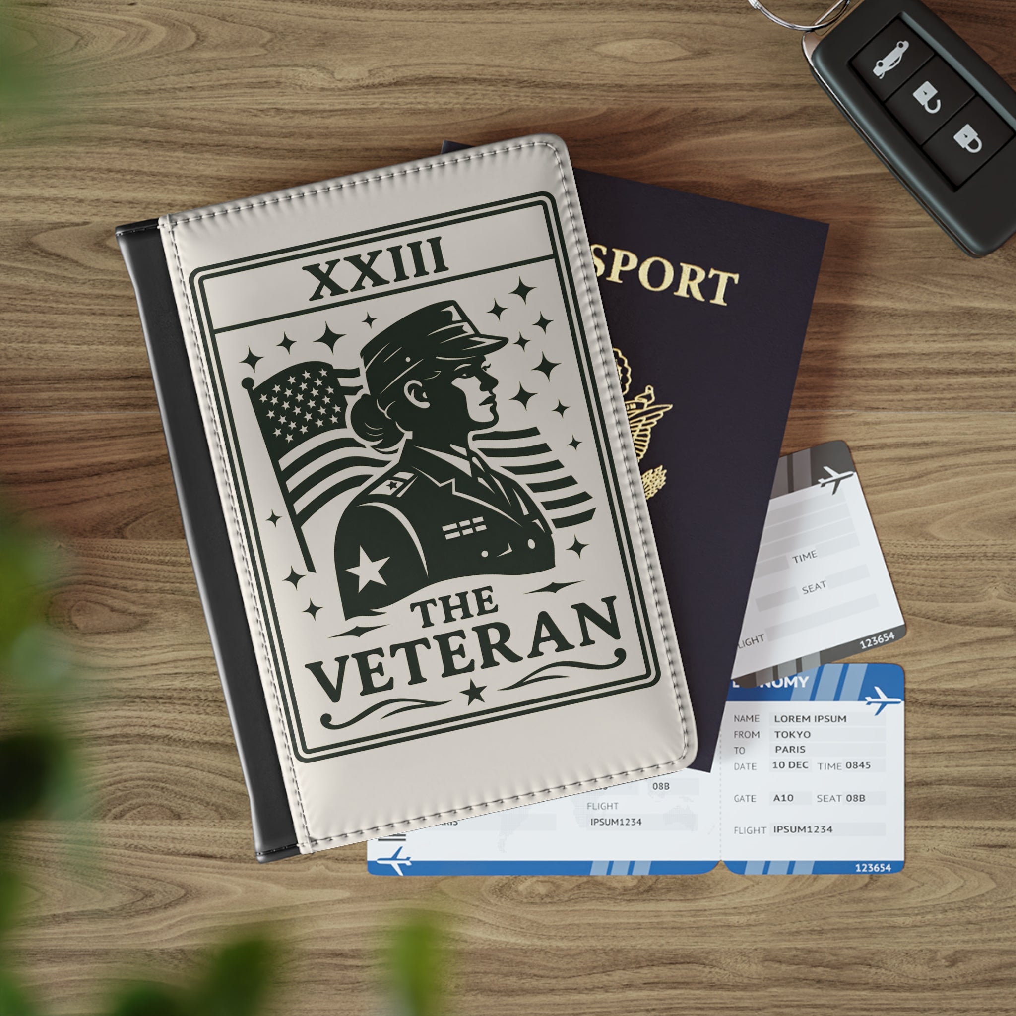 The Veteran illustration Passport Cover | Patriotic American flag design