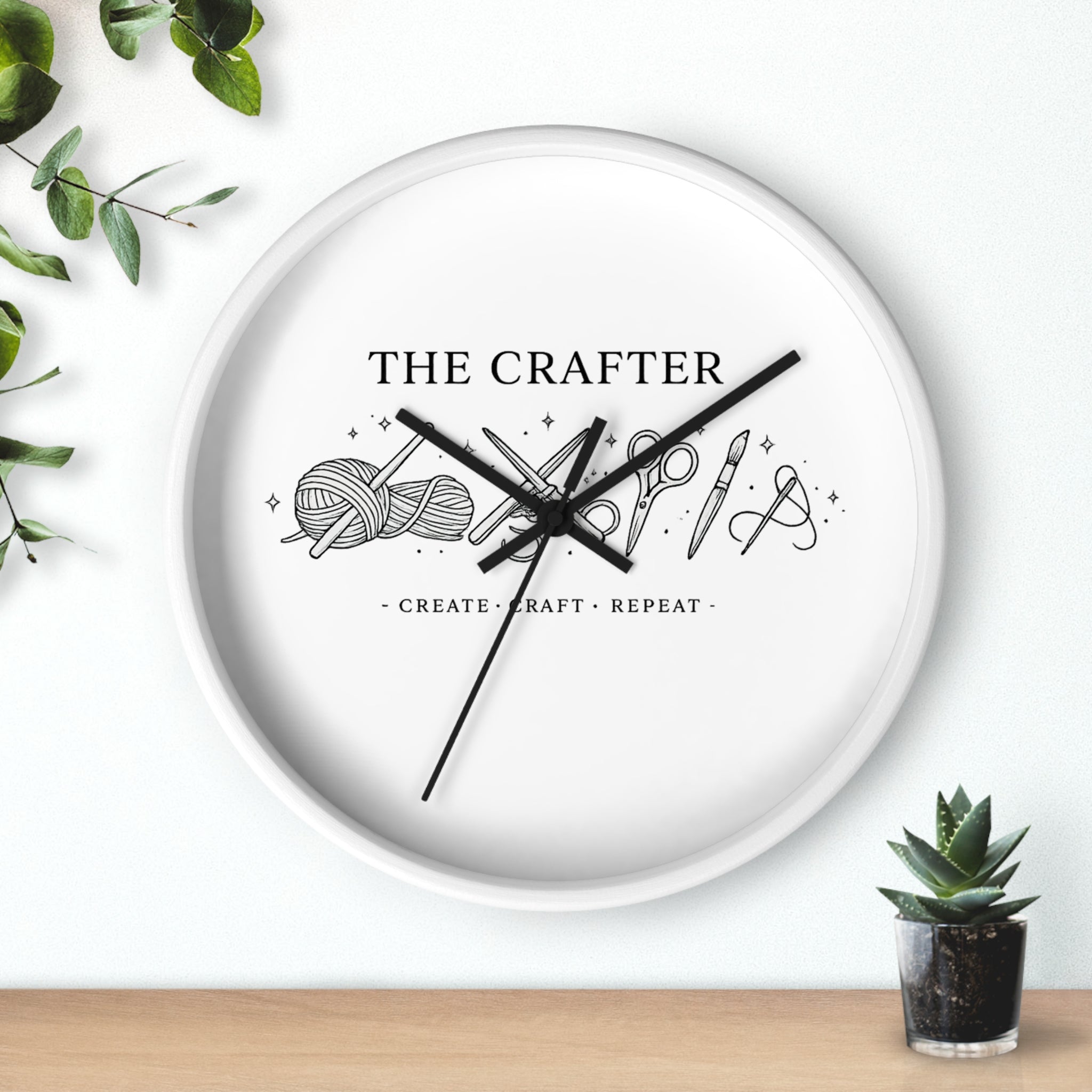 The Crafter yarn scissors art wall clock | Create Craft Repeat, Crafting decor
