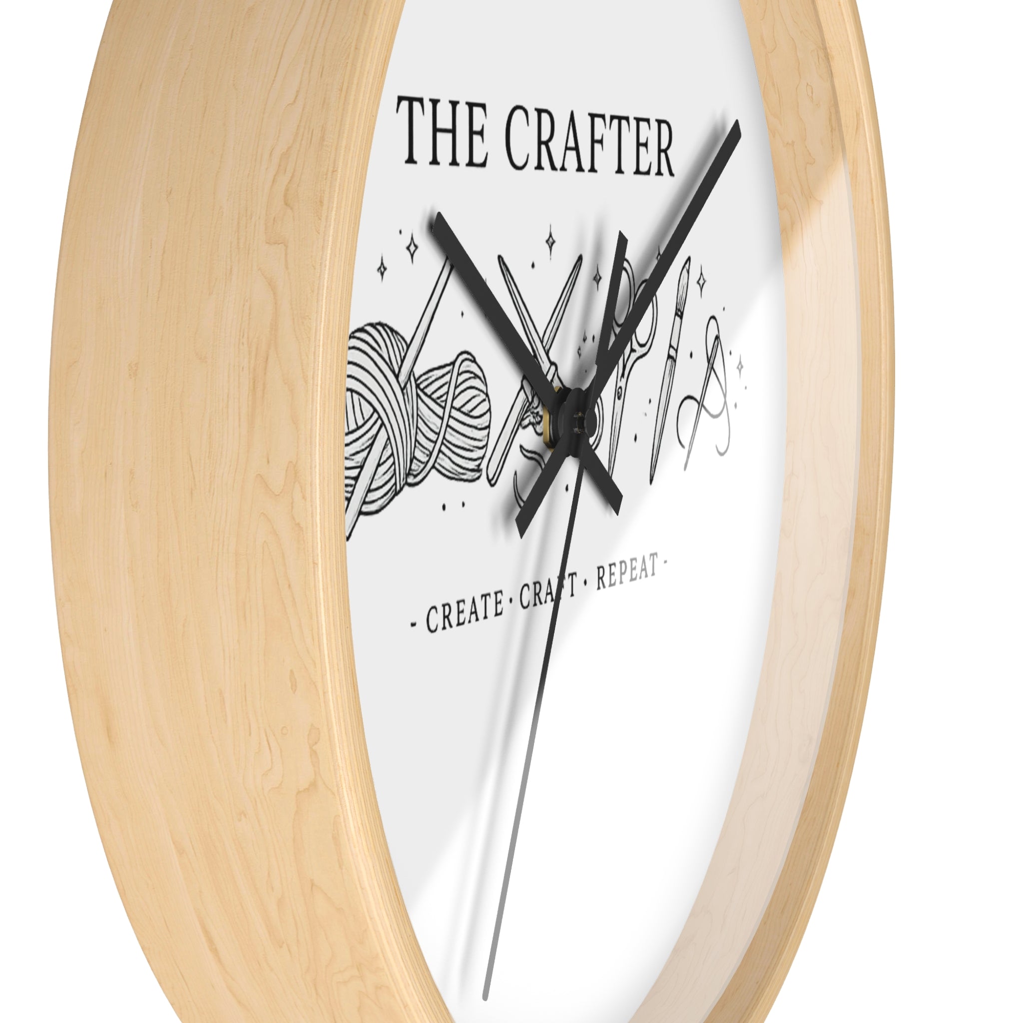 The Crafter yarn scissors art wall clock | Create Craft Repeat, Crafting decor