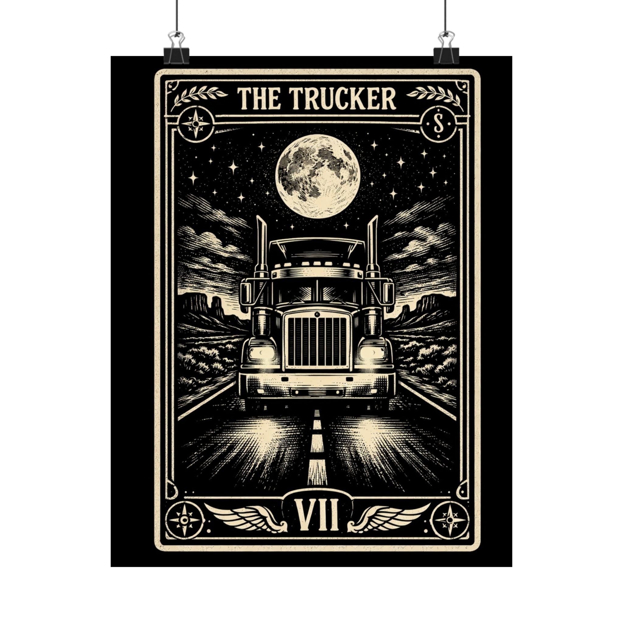 Truck Driver Poster | Truck Driver Wall Art | Trucker Gift | Blue Collar Decor | Garage Wall Art | Gift for Him