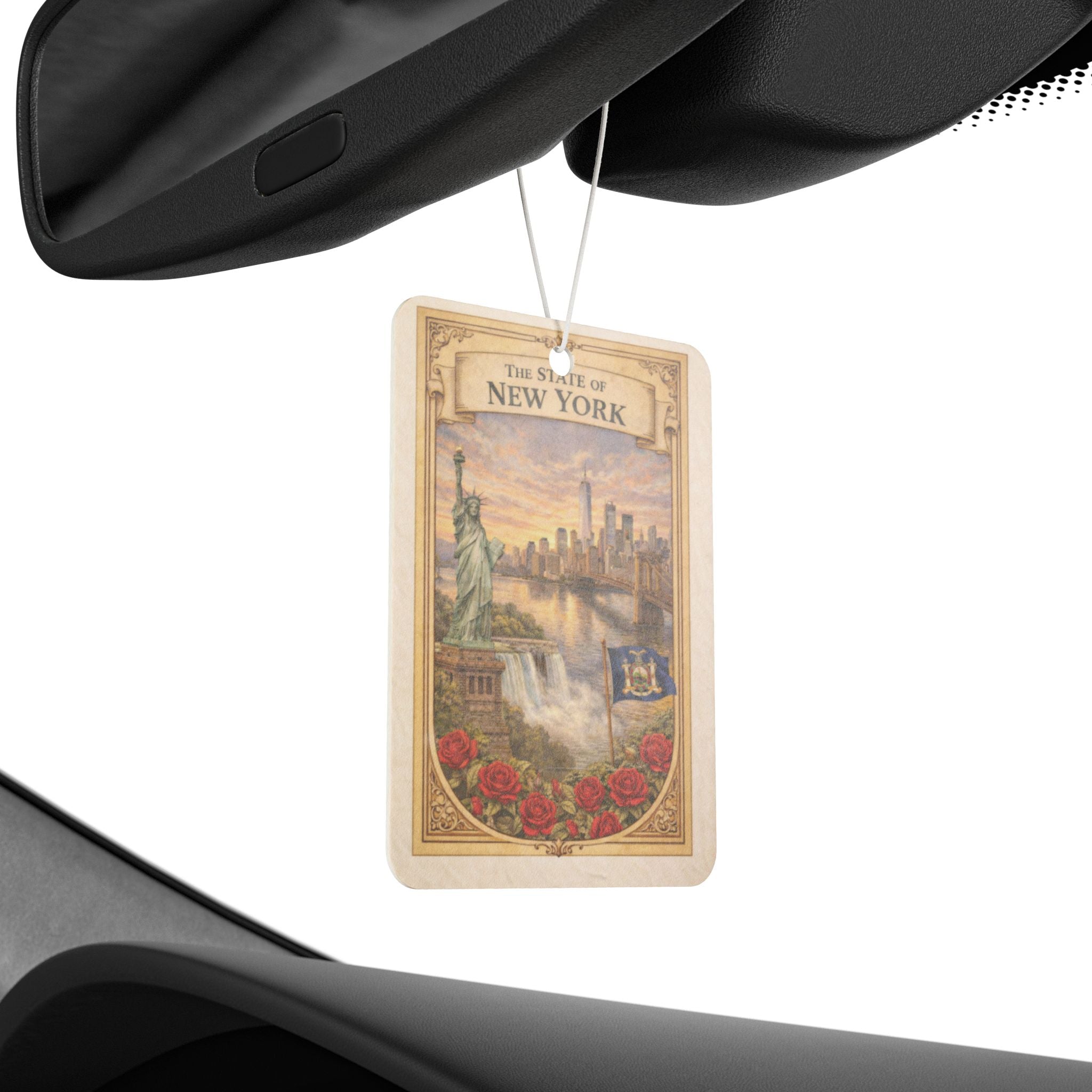 New York Car Air Freshener, NY State Gift, Travel Car Freshener, Hanging Car Decor, Road Trip Gift, New York Souvenir, Scented Car Charm