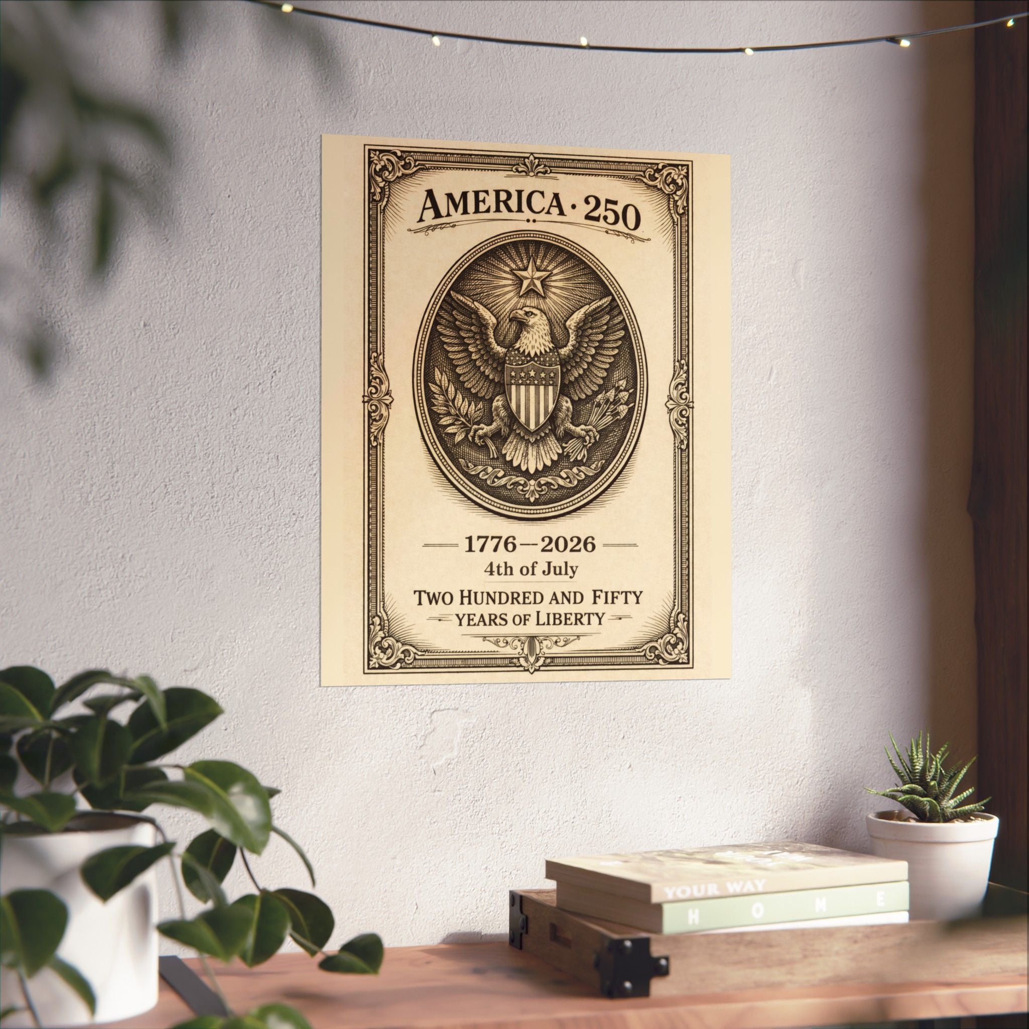America 250 Poster - USA 250th Anniversary Wall Art - Patriotic Decor - 1776 2026 Poster - American Flag Wall Art - Fourth of July Decor