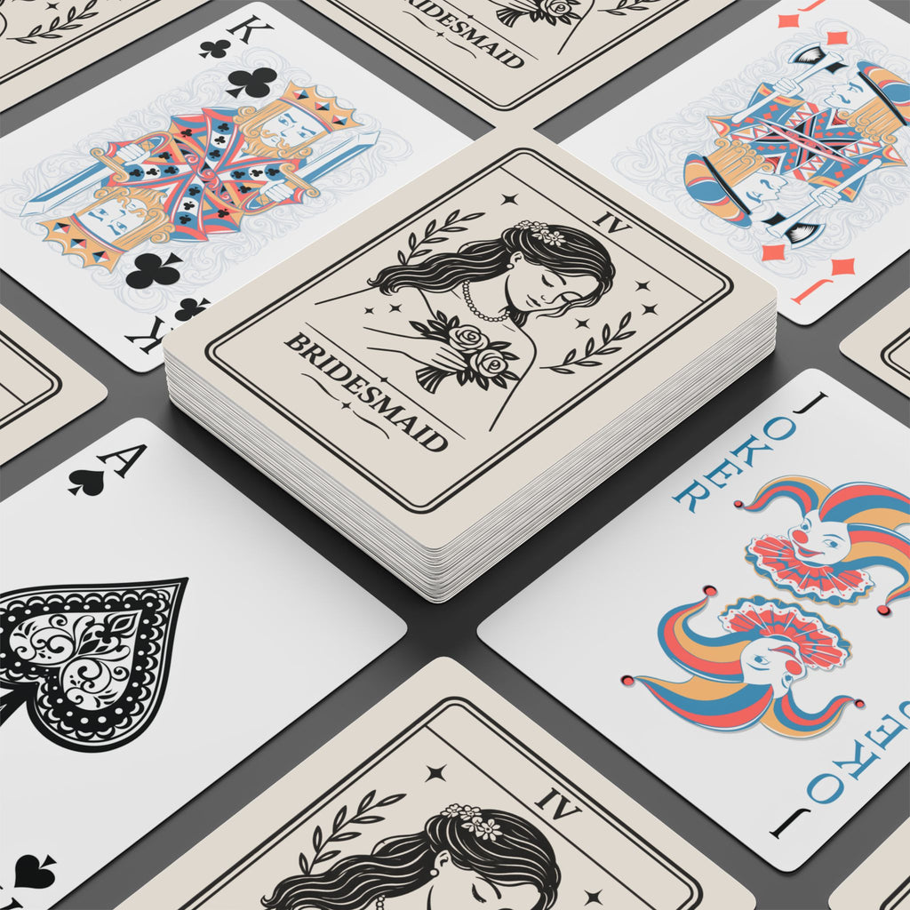 Bridesmaid Tarot Illustration Poker Playing Cards | Custom Bridal Deck