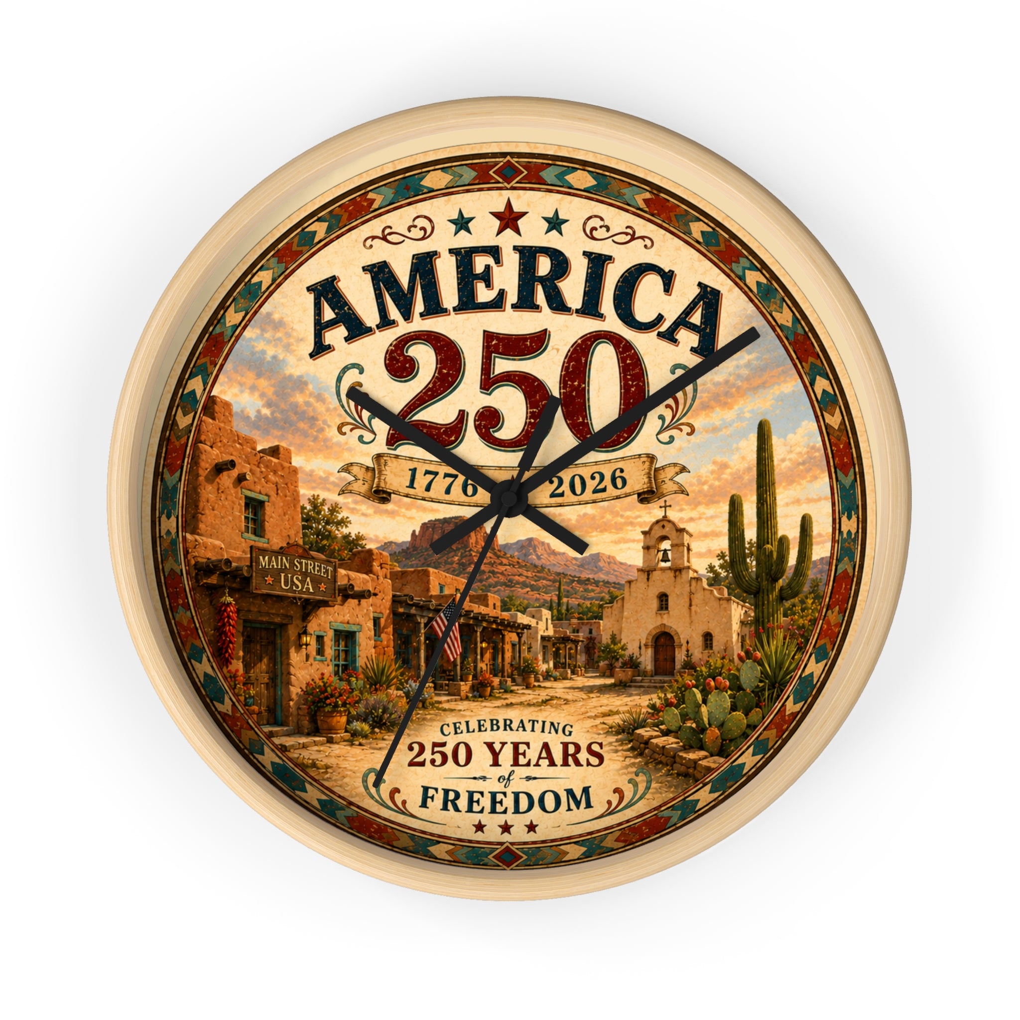 America 250 Anniversary Wall Clock | 1776-2026 Centennial Patriotic Clock