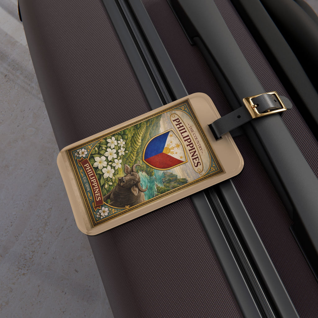 Philippines Crest Luggage Tag | Vintage Country Shield Travel Tag
