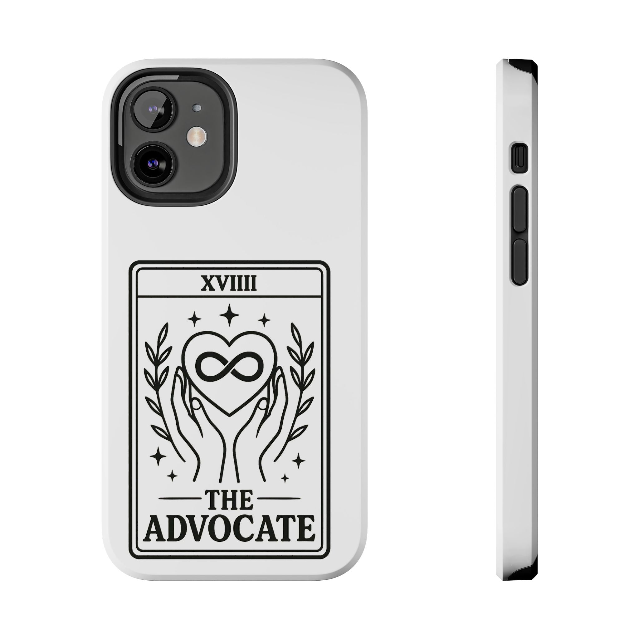 The Advocate tarot card Phone Case | infinity heart hands design