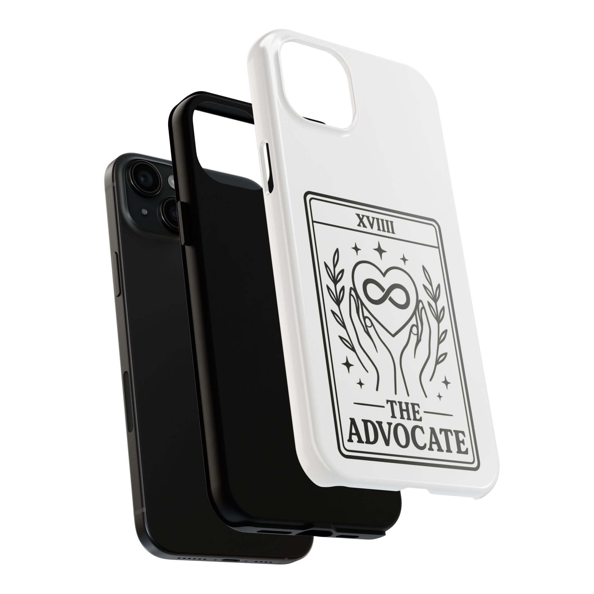 The Advocate tarot card Phone Case | infinity heart hands design