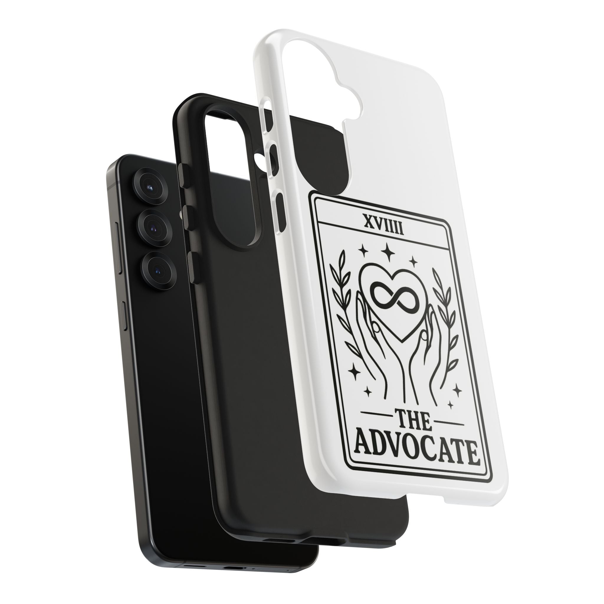 The Advocate tarot card Phone Case | infinity heart hands design