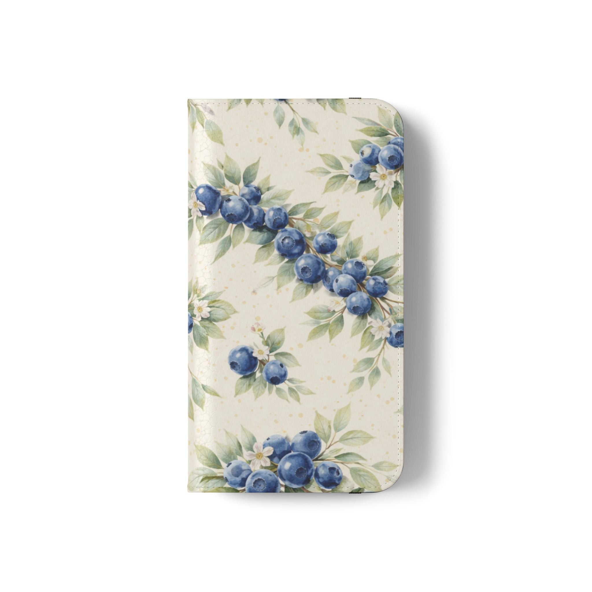 Blueberry Watercolor Pattern Flip Case | Phone Wallet, Card Slots