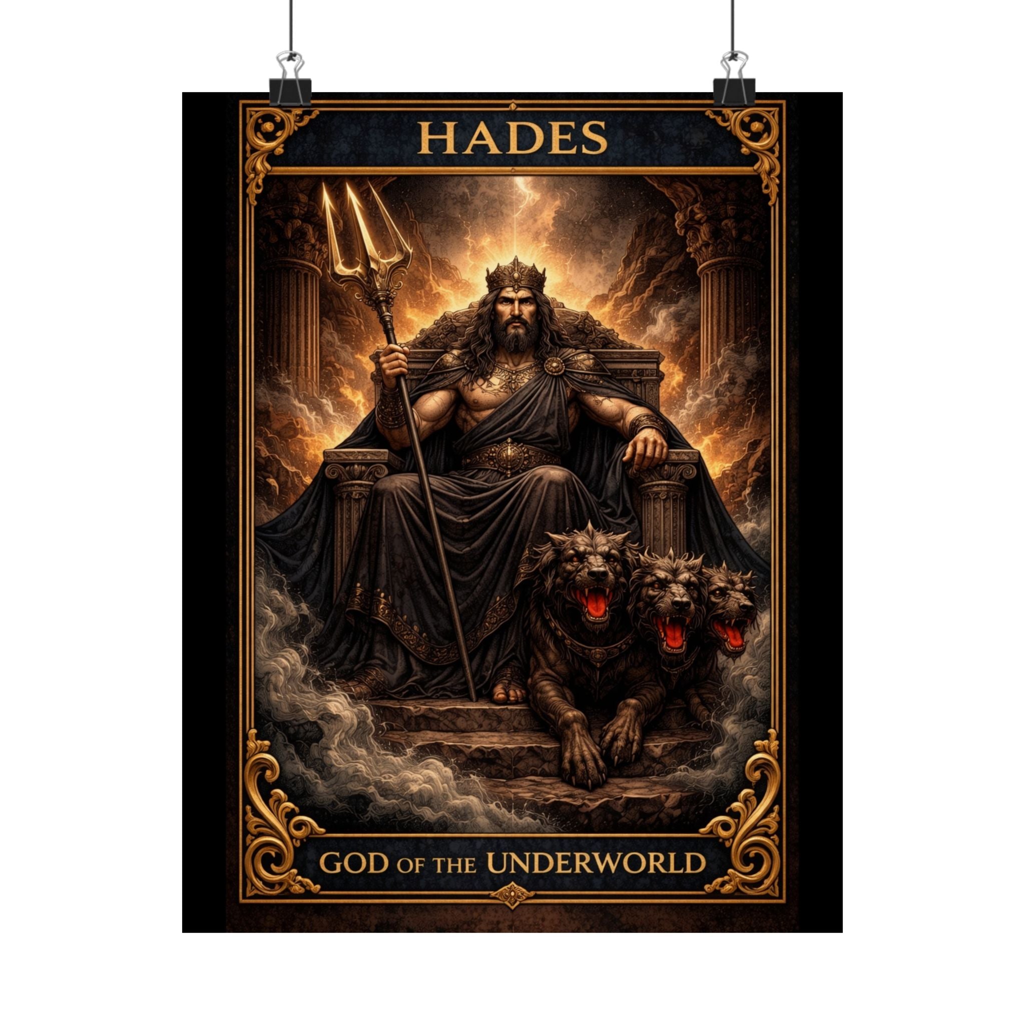 Hades Poster - Greek Mythology Wall Art - God of the Underworld Decor - Dark Aesthetic Poster - Mythology Art Print - Gothic Wall Art