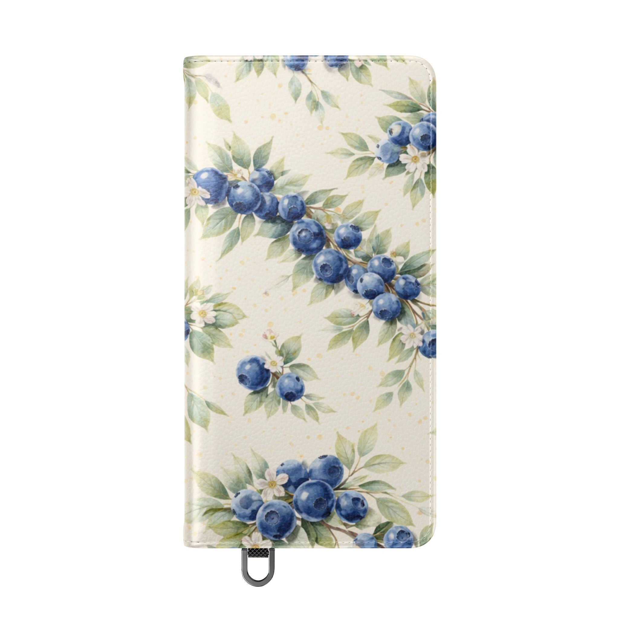 Blueberry Watercolor Pattern Flip Case | Phone Wallet, Card Slots