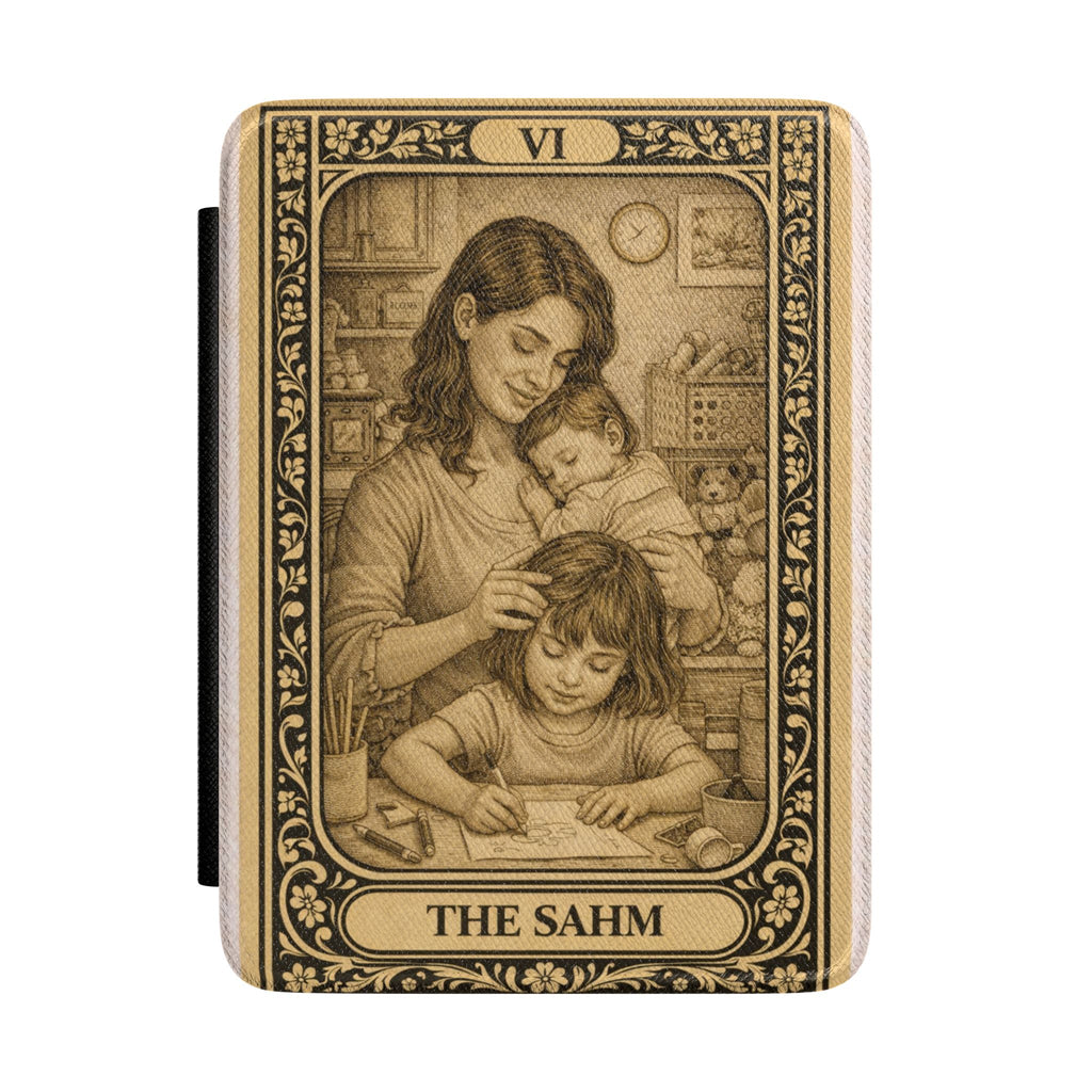 The SAHM tarot illustration Kindle Case | mom reading, children, vintage card design