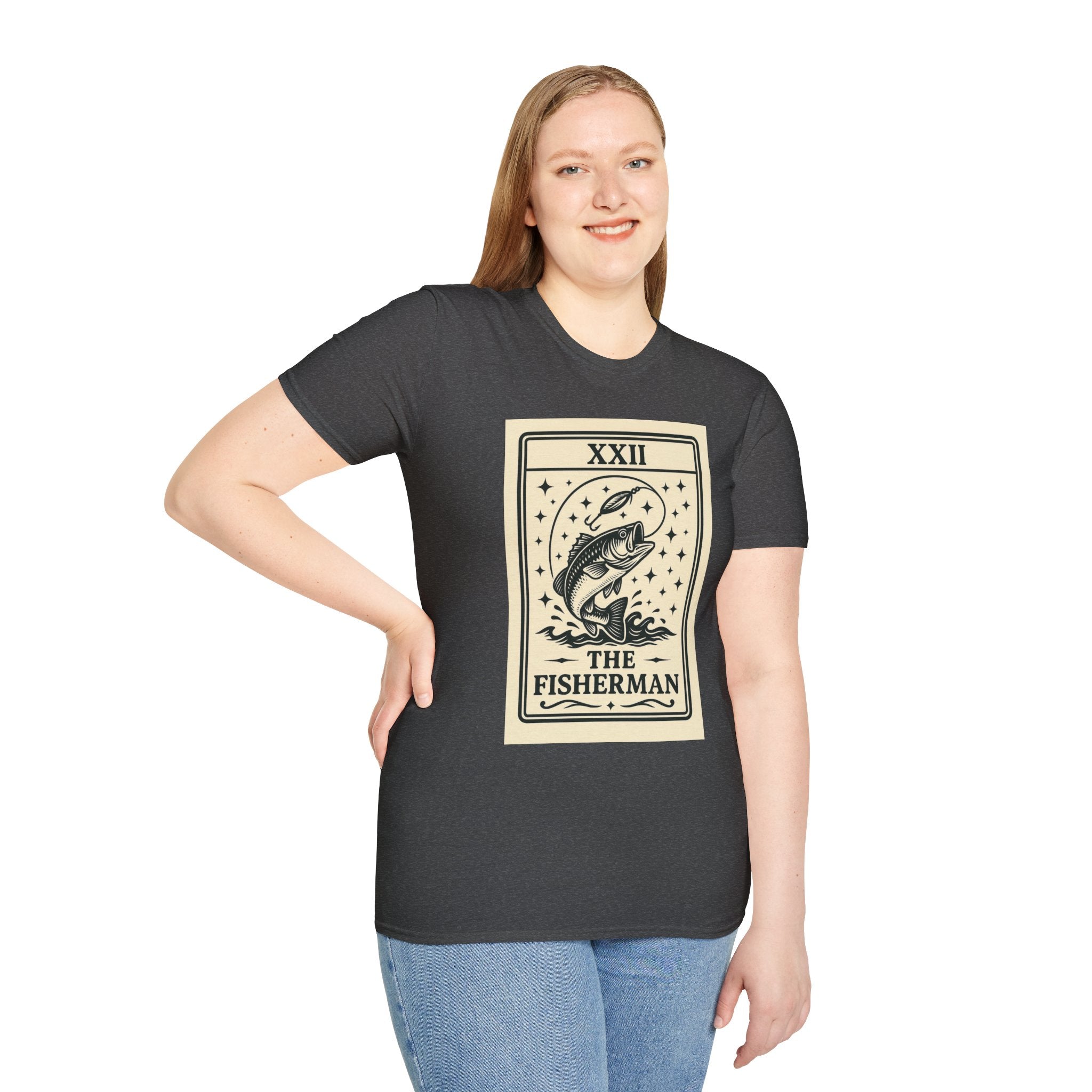 The Fisherman Tarot Card T-Shirt | Fish Illustration, Nautical Fishing Tee