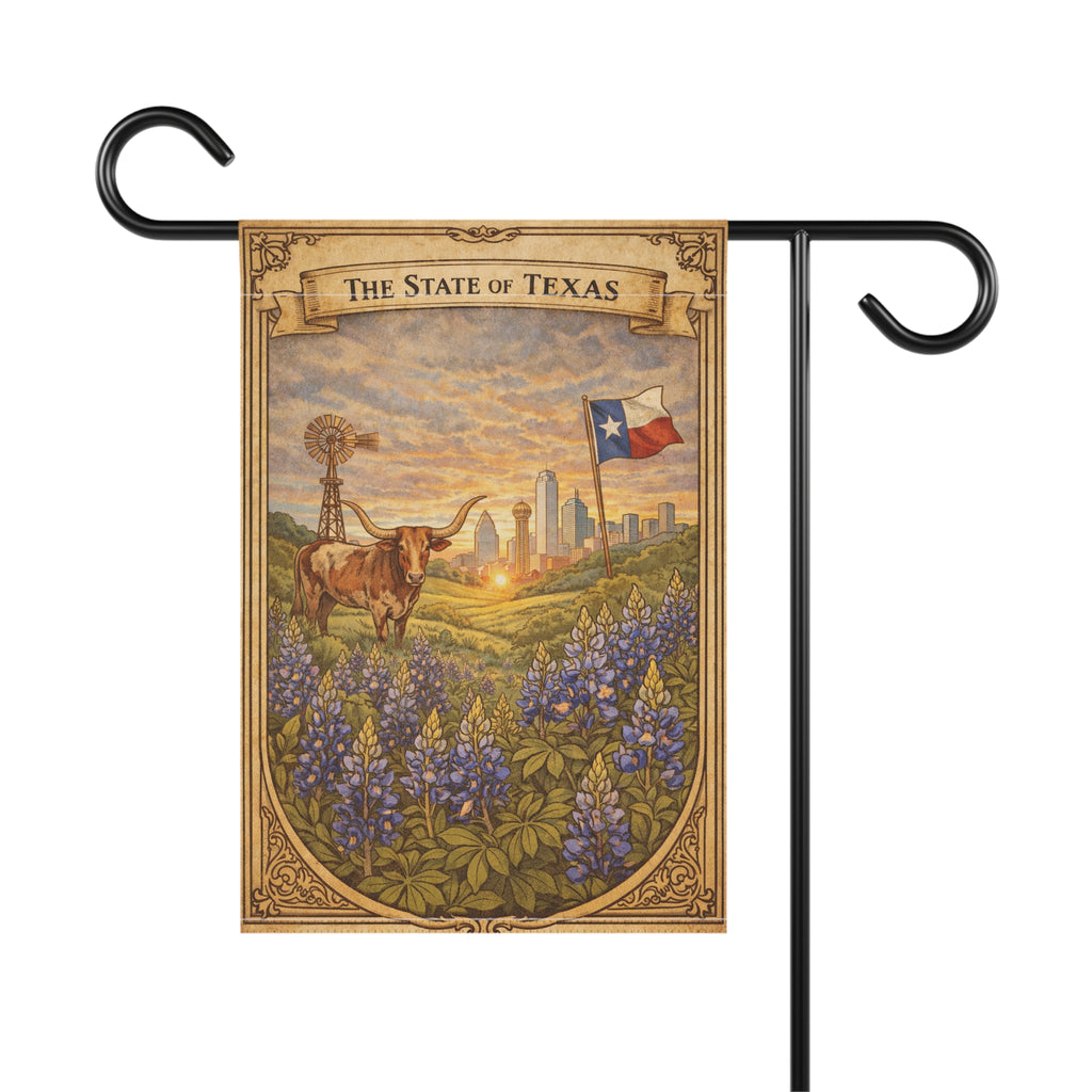 The State of Texas bluebonnet scene Garden Banner | House Flag