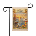 California State Scenic Poster Garden Flag | House Banner, Golden Gate, Bear & Poppies