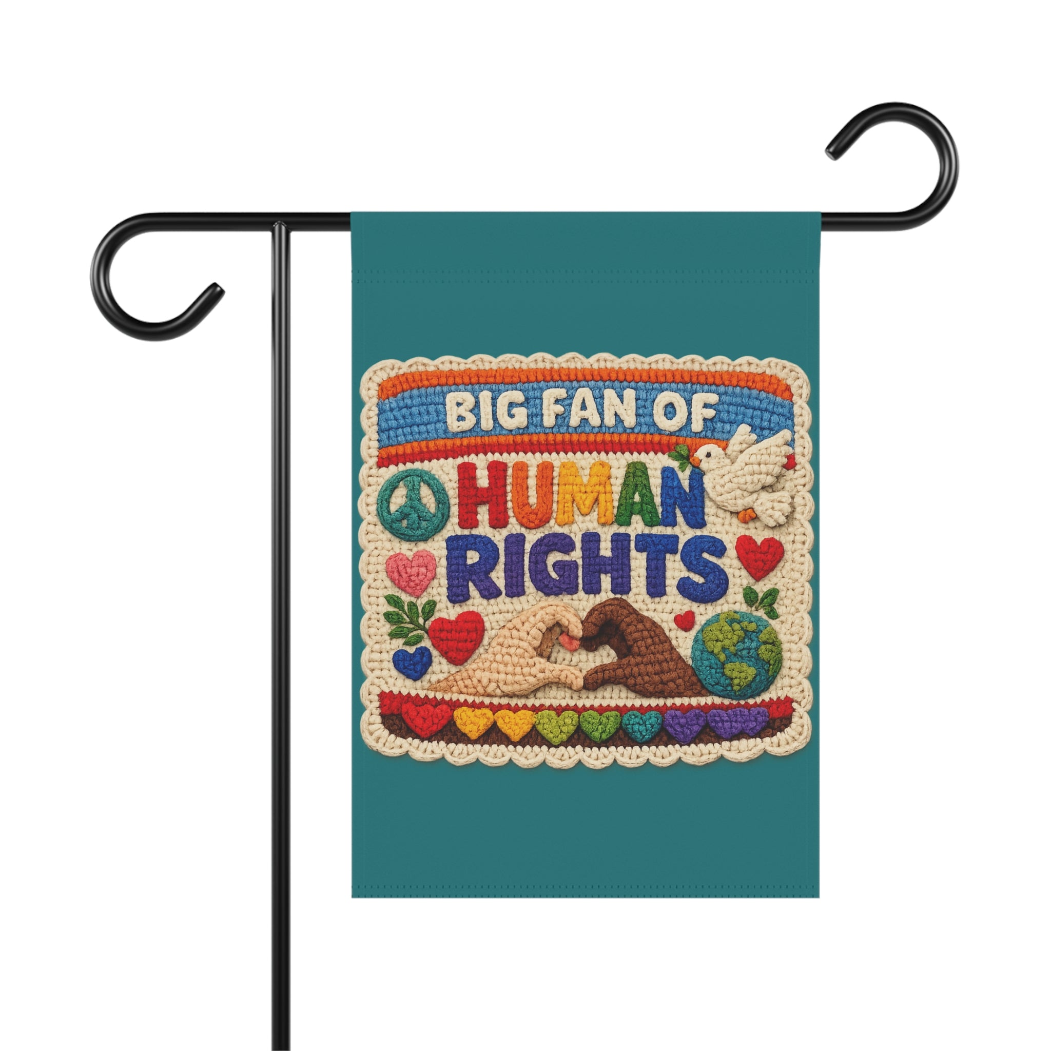 Big Fan of Human Rights Garden Flag | House Banner, Pride Peace Design