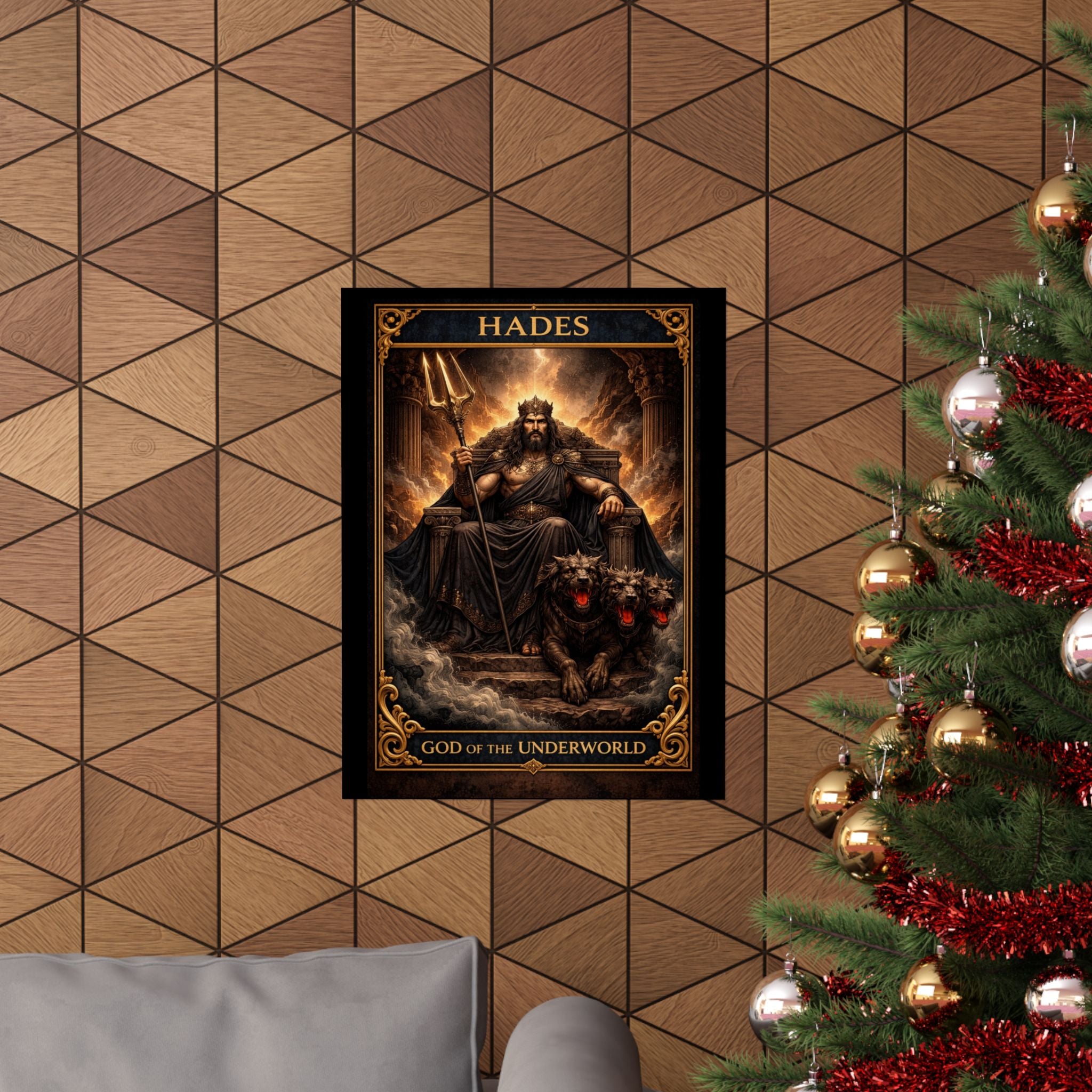 Hades Poster - Greek Mythology Wall Art - God of the Underworld Decor - Dark Aesthetic Poster - Mythology Art Print - Gothic Wall Art