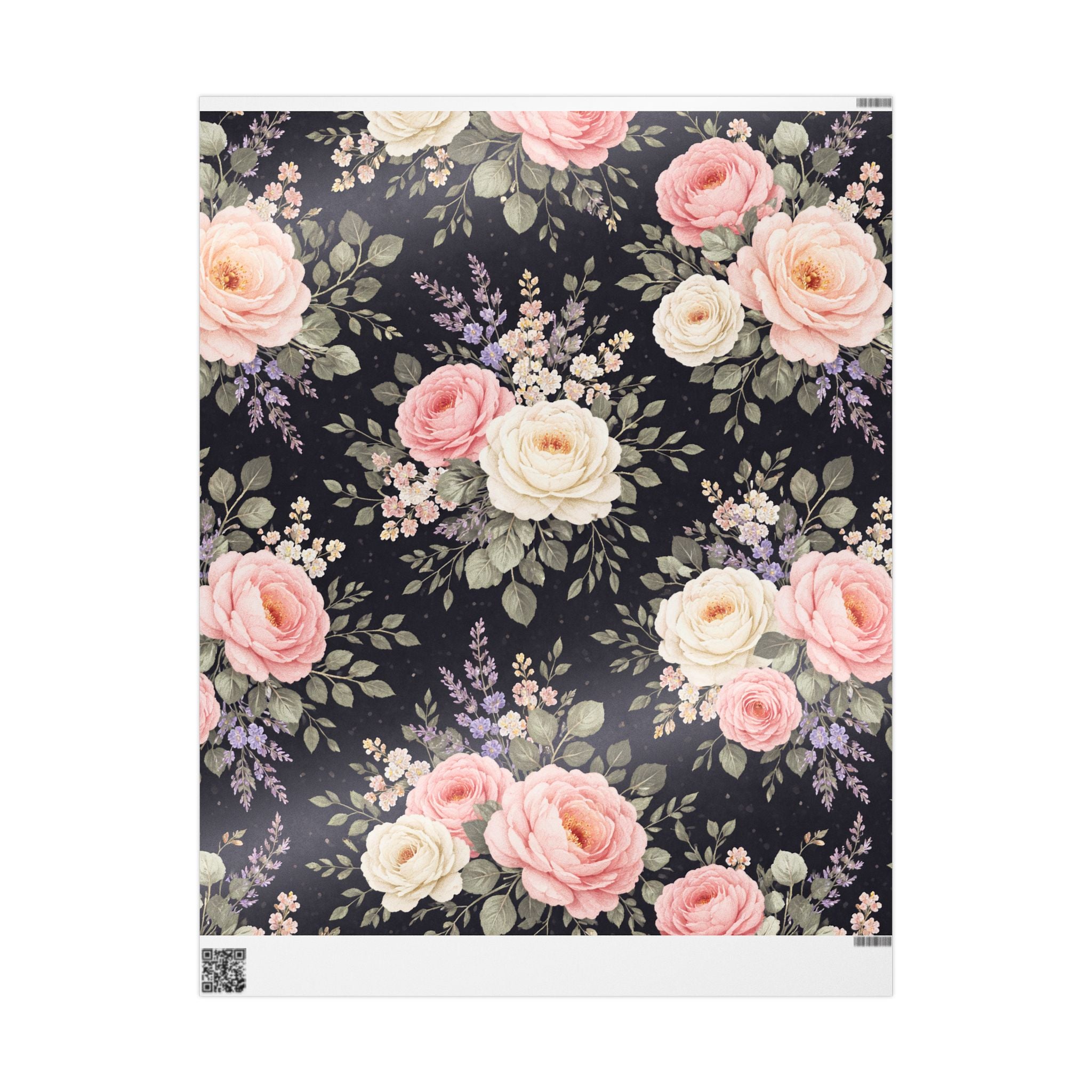 Vintage Pink Roses Wrapping Paper | Floral Gift Wrap Roll