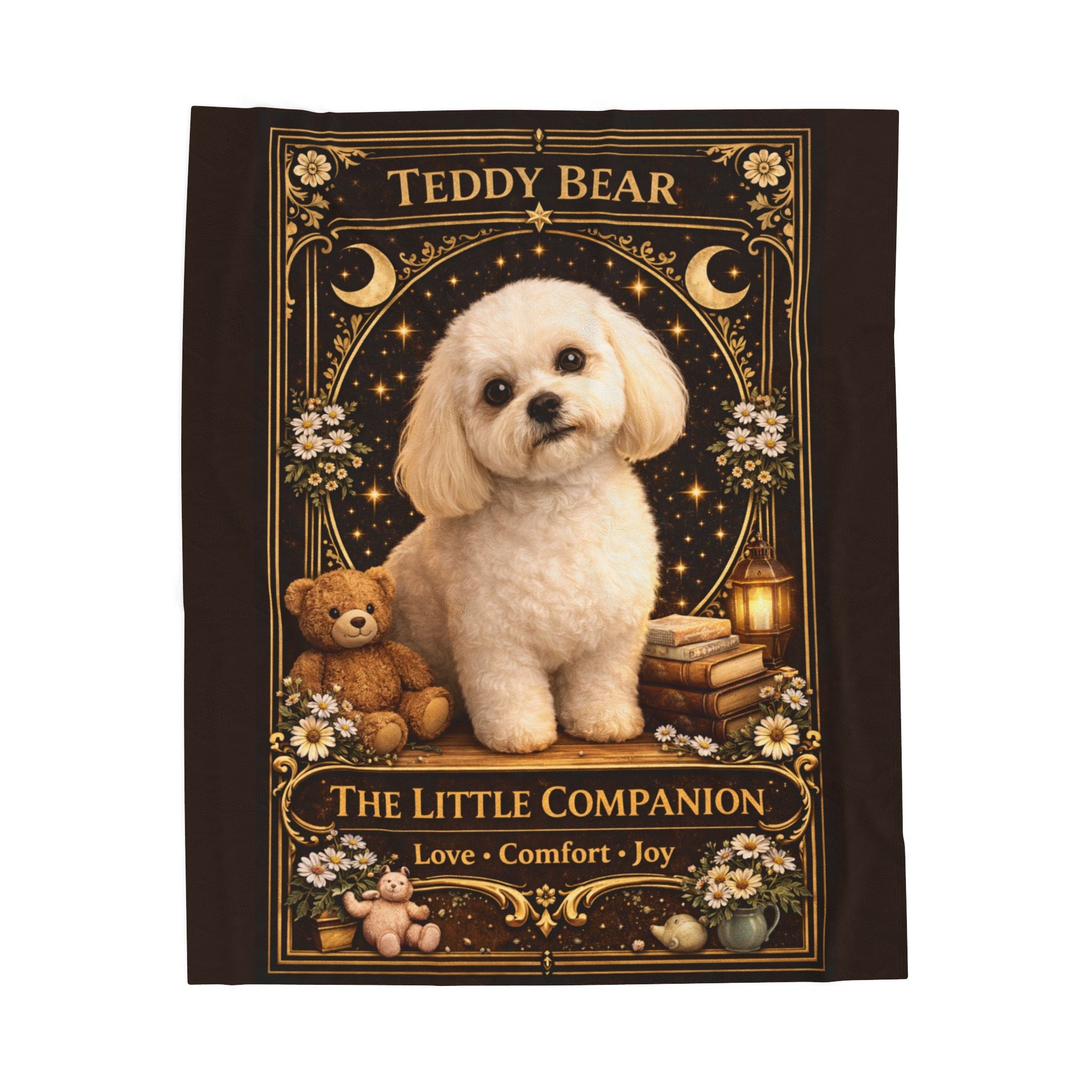Teddy Bear Little Companion Blanket | Plush Velveteen Throw, Dog Illustration