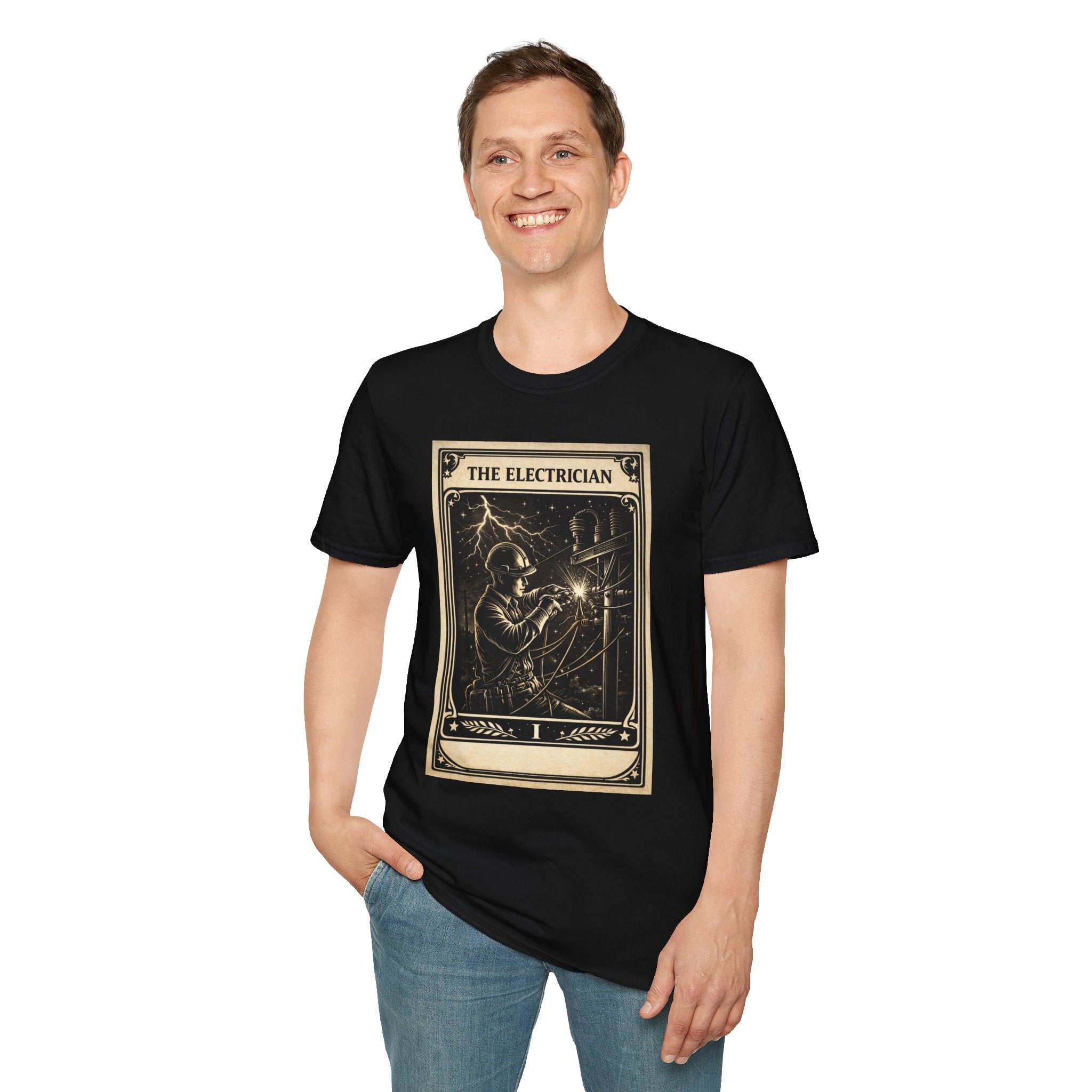 Electrician Shirt Tarot Card, Lineman Electrician Gift, Electrician Tee, Blue Collar Shirt, Electrician Gift Idea, Trade Worker Shirt