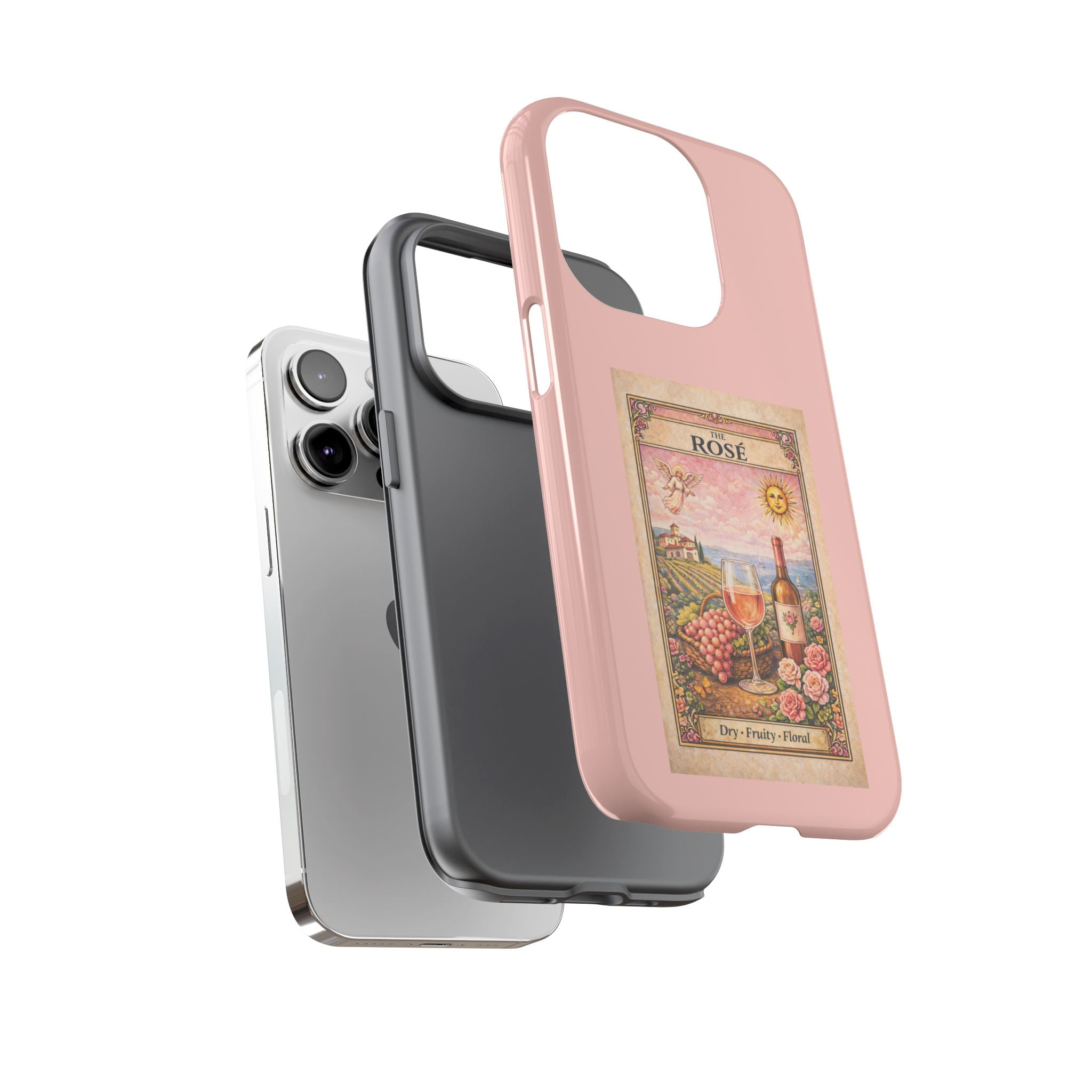 Rose Wine Phone Case - Rose Aesthetic Phone Case - Wine Lover Gift - Cute Wine Phone Case - Floral Phone Case - Gift for Her