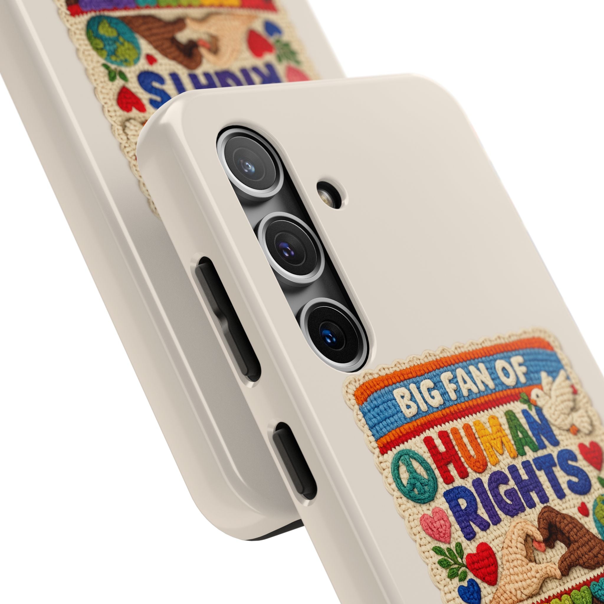Big Fan of Human Rights Phone Case - Crochet Style Phone Case - Cute Activist Phone Case - Aesthetic Phone Case - Gift for Her