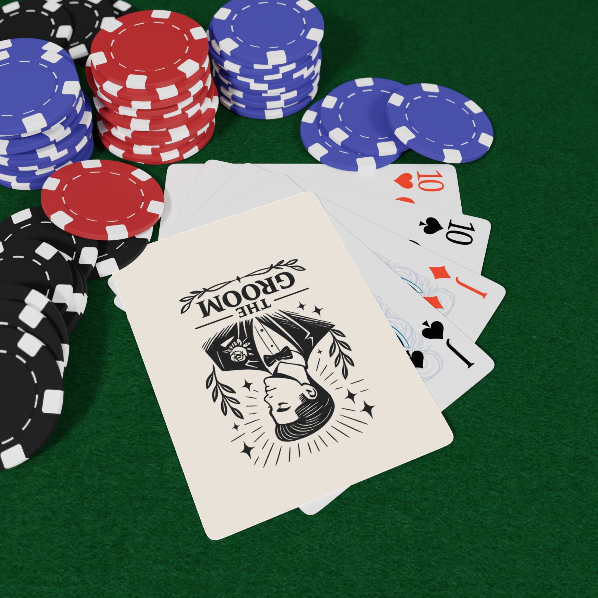 Groom Illustration Poker Playing Cards | Custom Wedding Deck