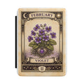 February Violet Illustration Kindle Case | Vintage Floral Zodiac II