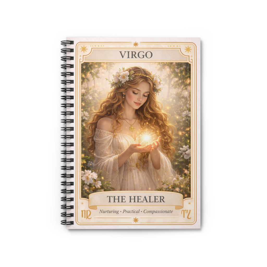 Virgo Spiral Notebook — The Healer Astrology Journal (Ruled)