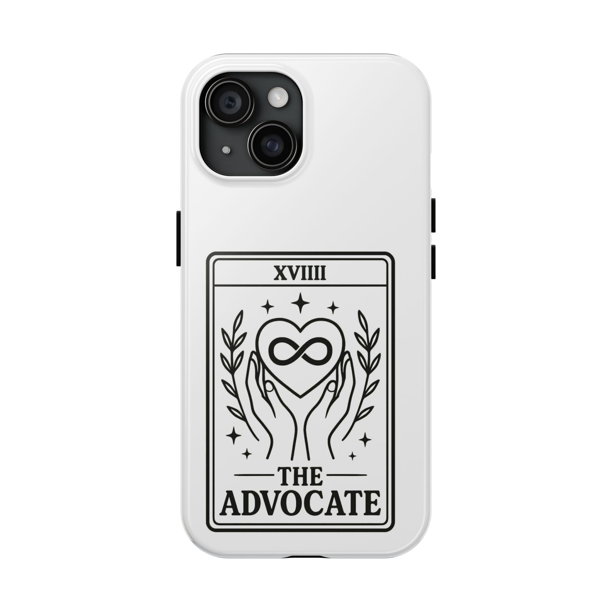 The Advocate tarot card Phone Case | infinity heart hands design