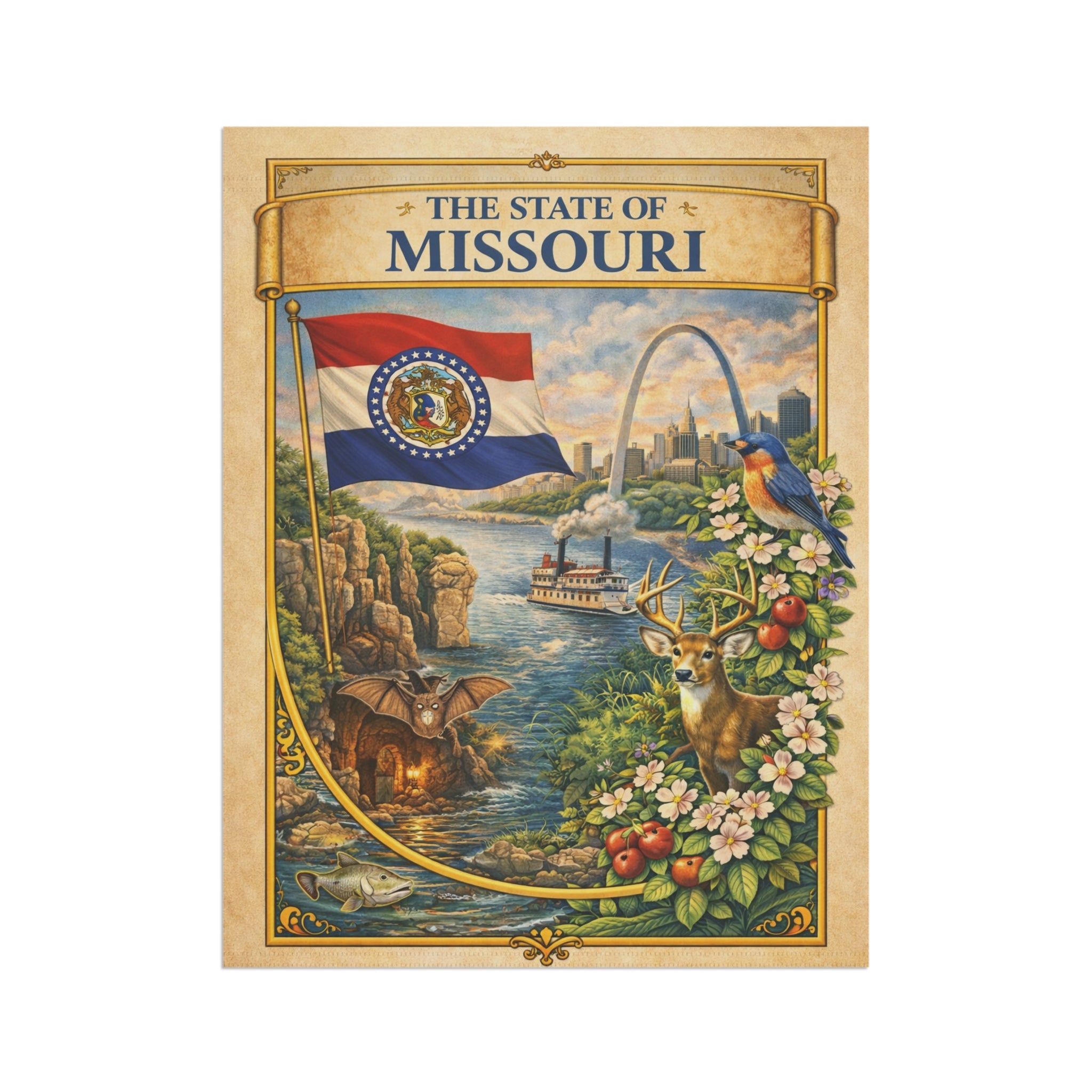 State of Missouri garden flag | Garden Banner, Missouri flag art