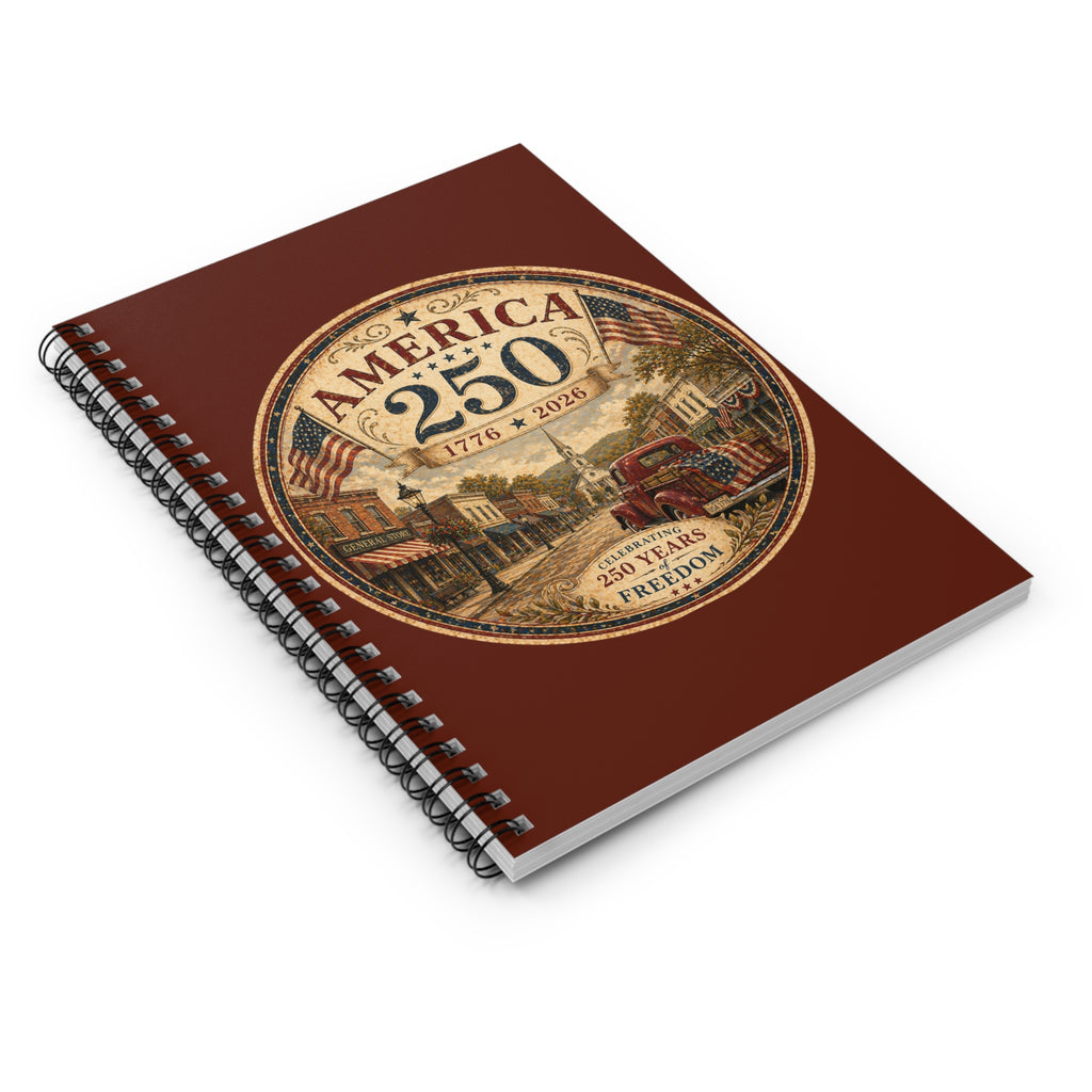 America 250 Anniversary 1776-2026 Notebook | Spiral Ruled Journal