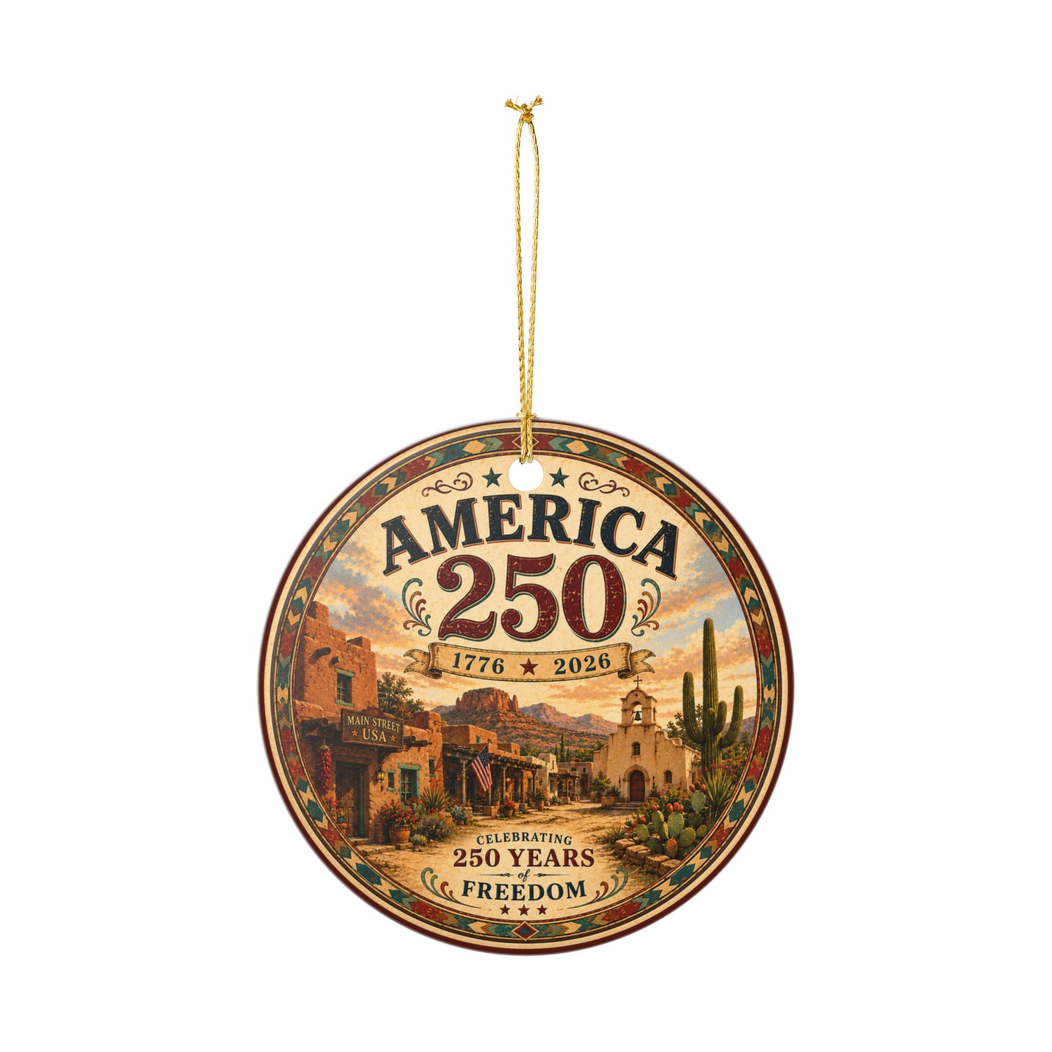 America 250 Ceramic Ornament | 1776-2026 250 Years of Freedom