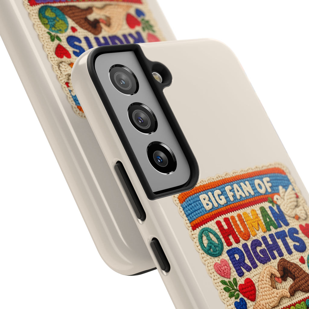 Big Fan of Human Rights Phone Case - Crochet Style Phone Case - Cute Activist Phone Case - Aesthetic Phone Case - Gift for Her