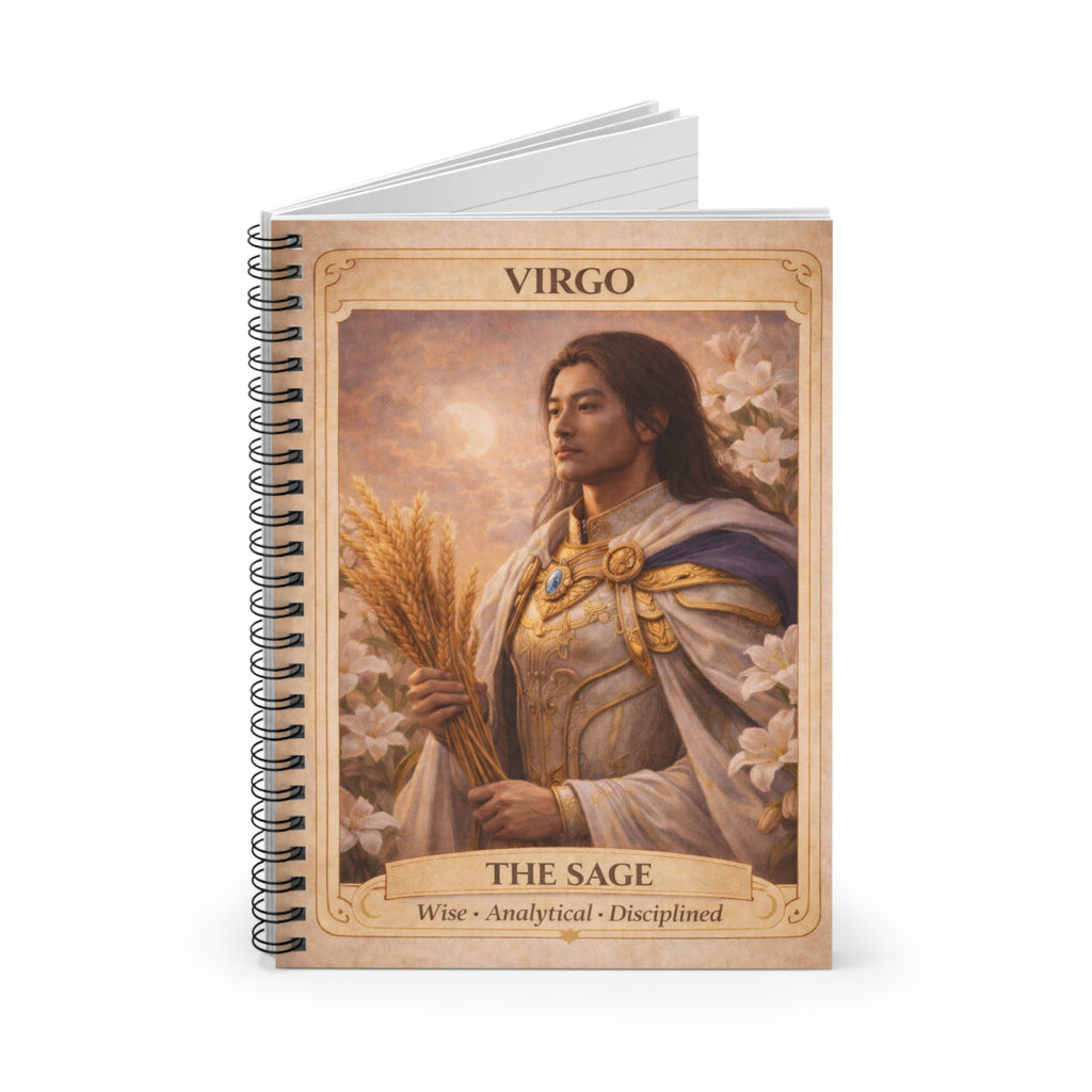 Virgo 'The Sage' Spiral Notebook — Astrology Journal for Wisdom & Reflection