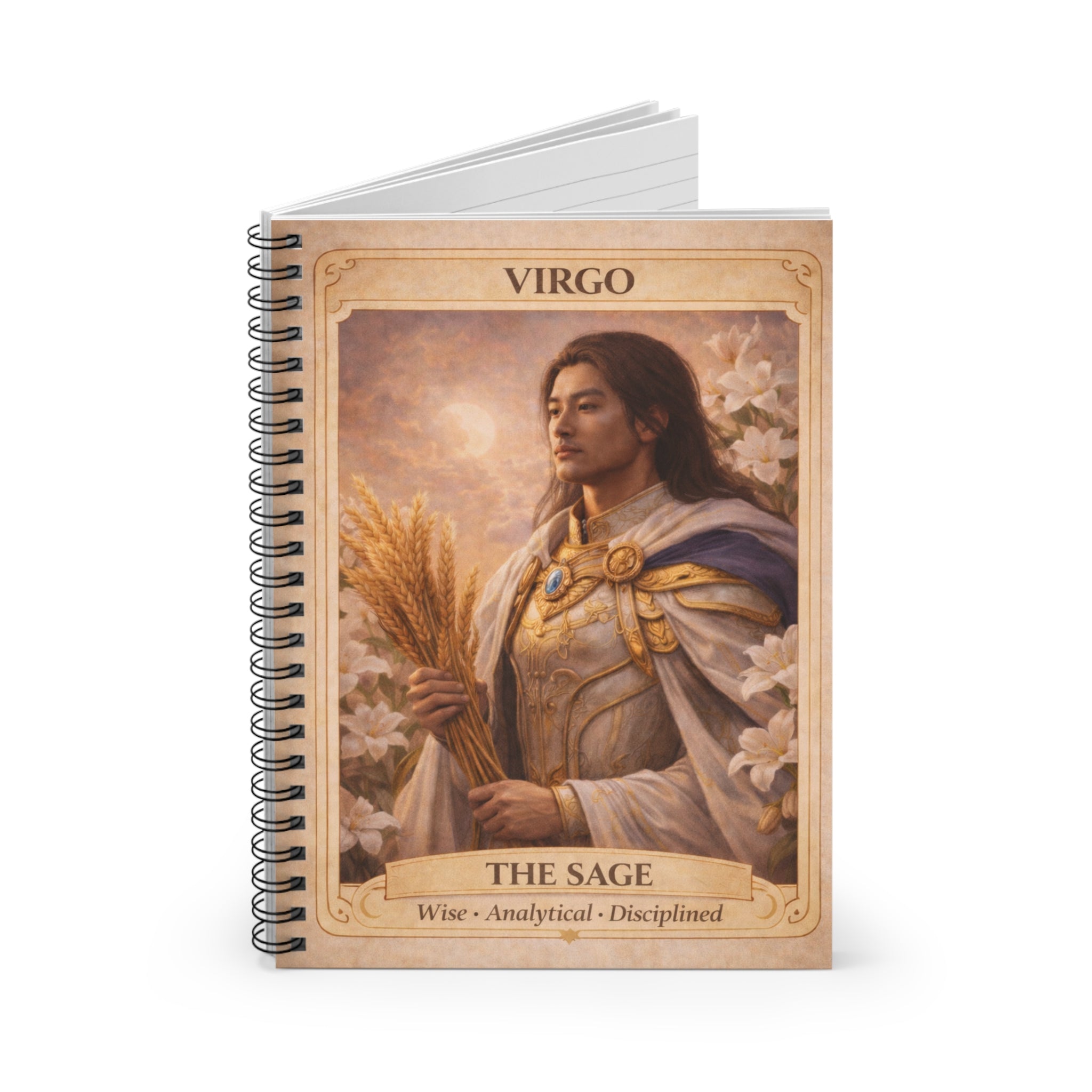 Virgo 'The Sage' Spiral Notebook — Astrology Journal for Wisdom & Reflection