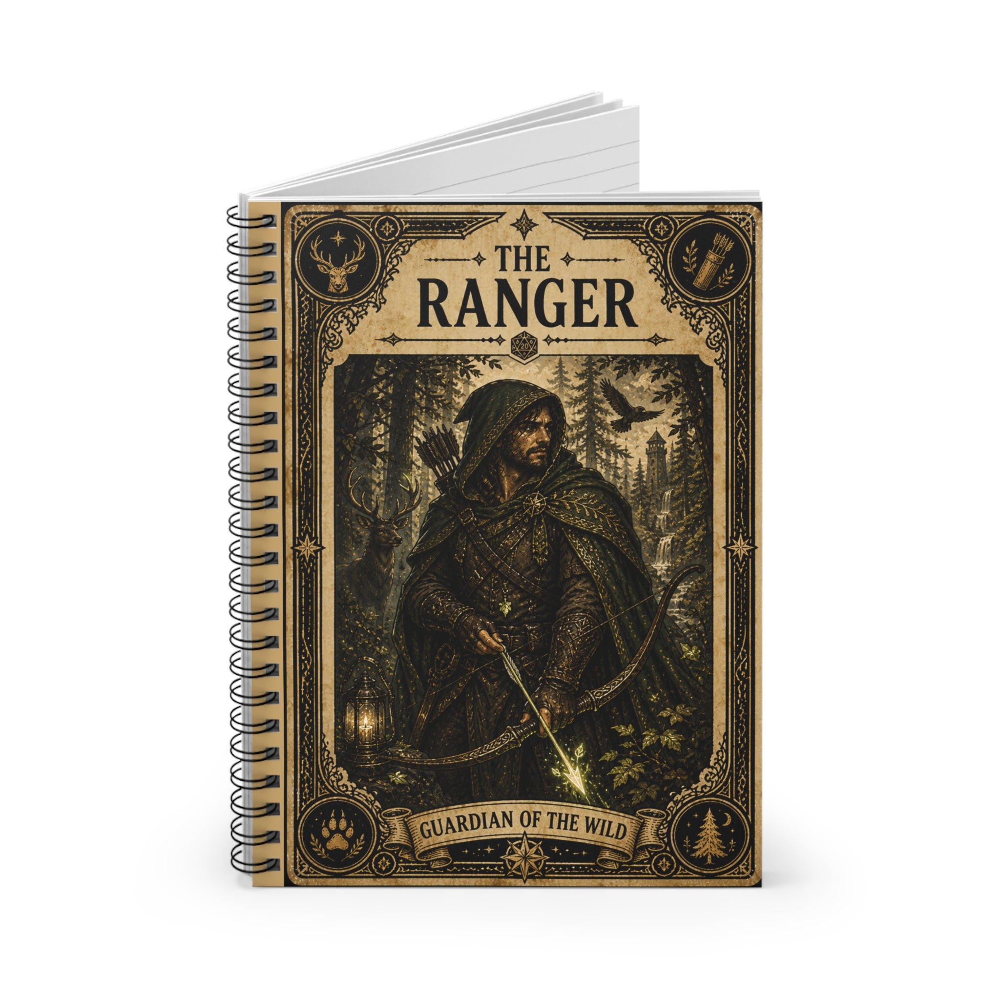 Ranger Guardian of the Wild Spiral Notebook | Ruled Journal, Fantasy Archer Cover