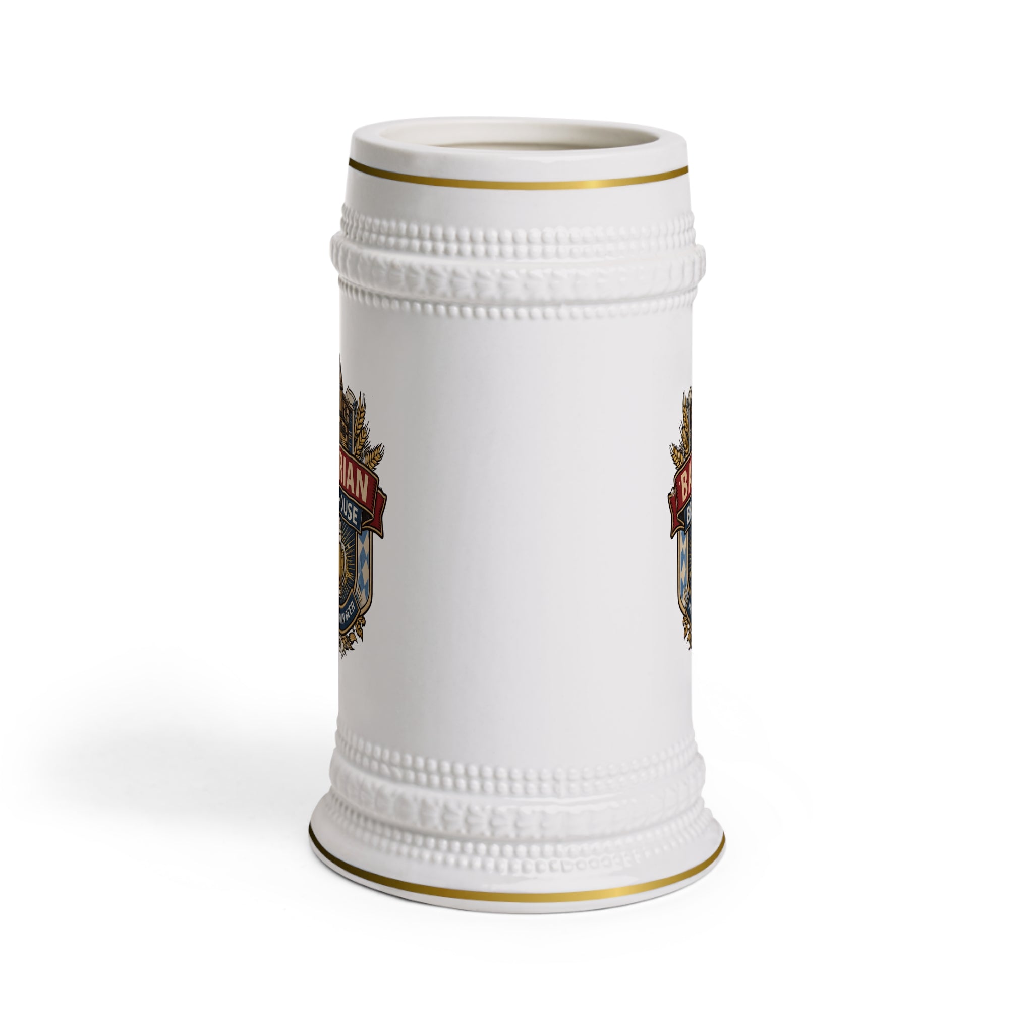 Bavarian Brew House Crest Beer Stein | Ceramic Oktoberfest Mug